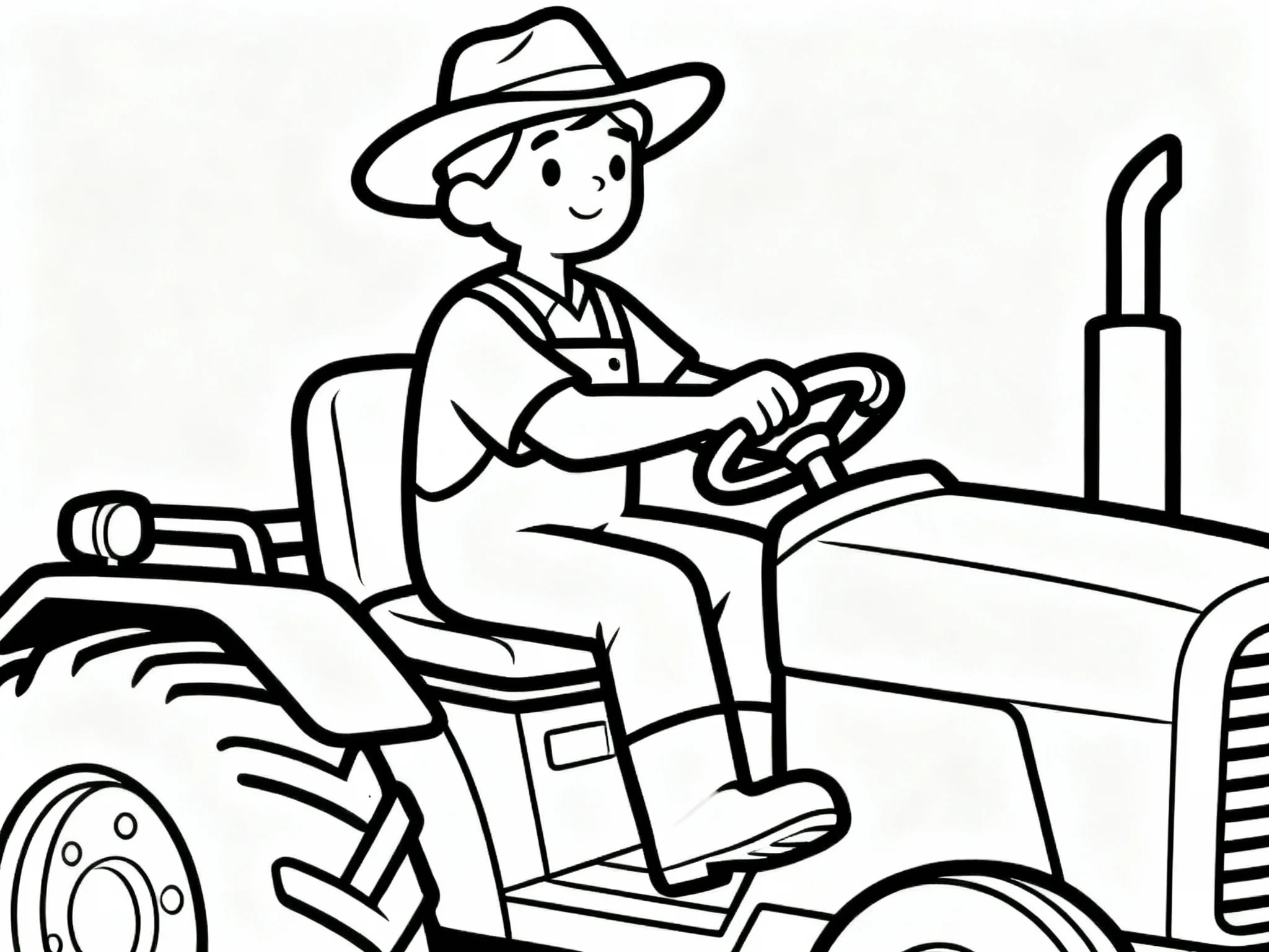Tractor coloring page preview