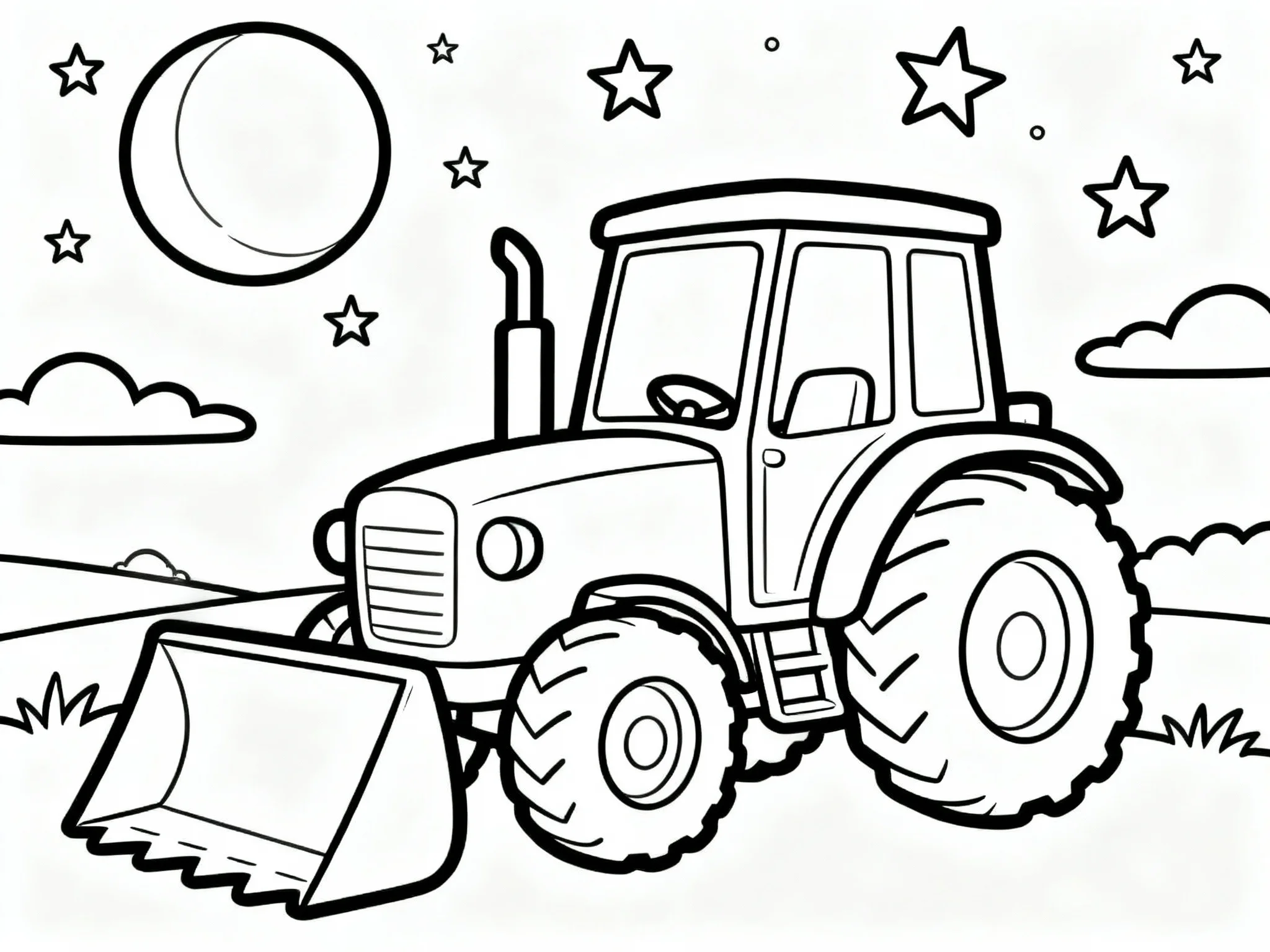 Tractor Under the Stars