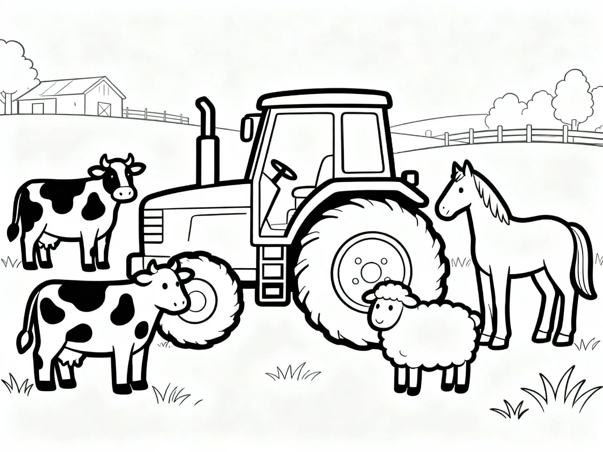 Tractor with Animals