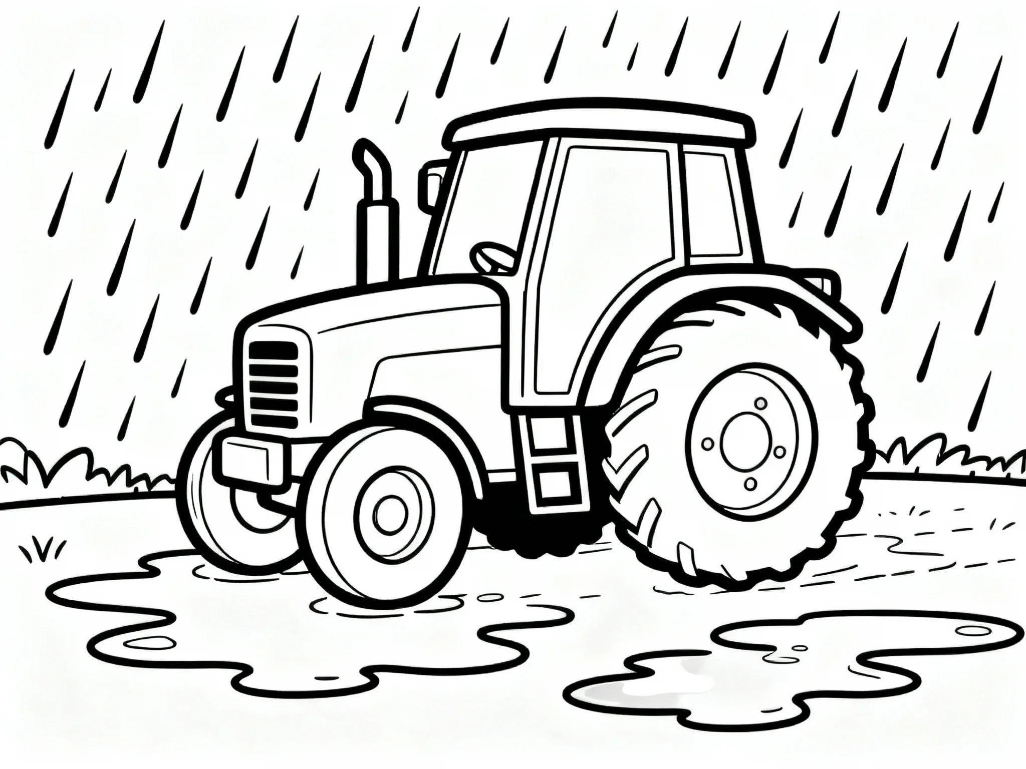 Tractor in Rain