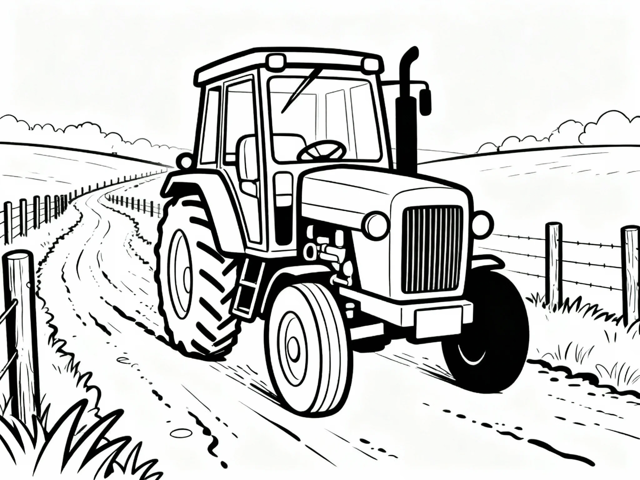 Tractor on Farm Road