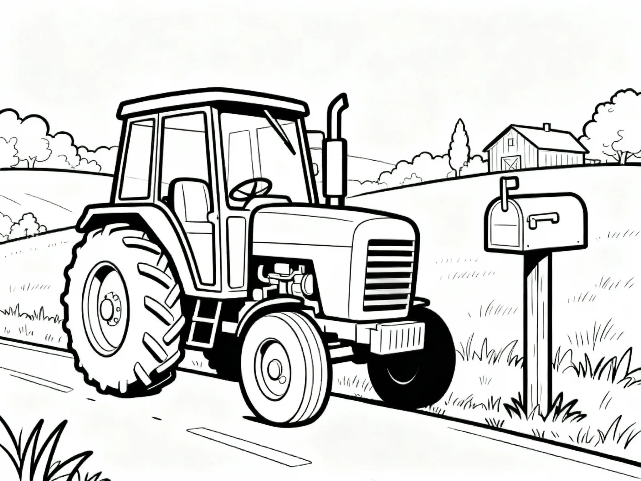 Tractor with Mailbox