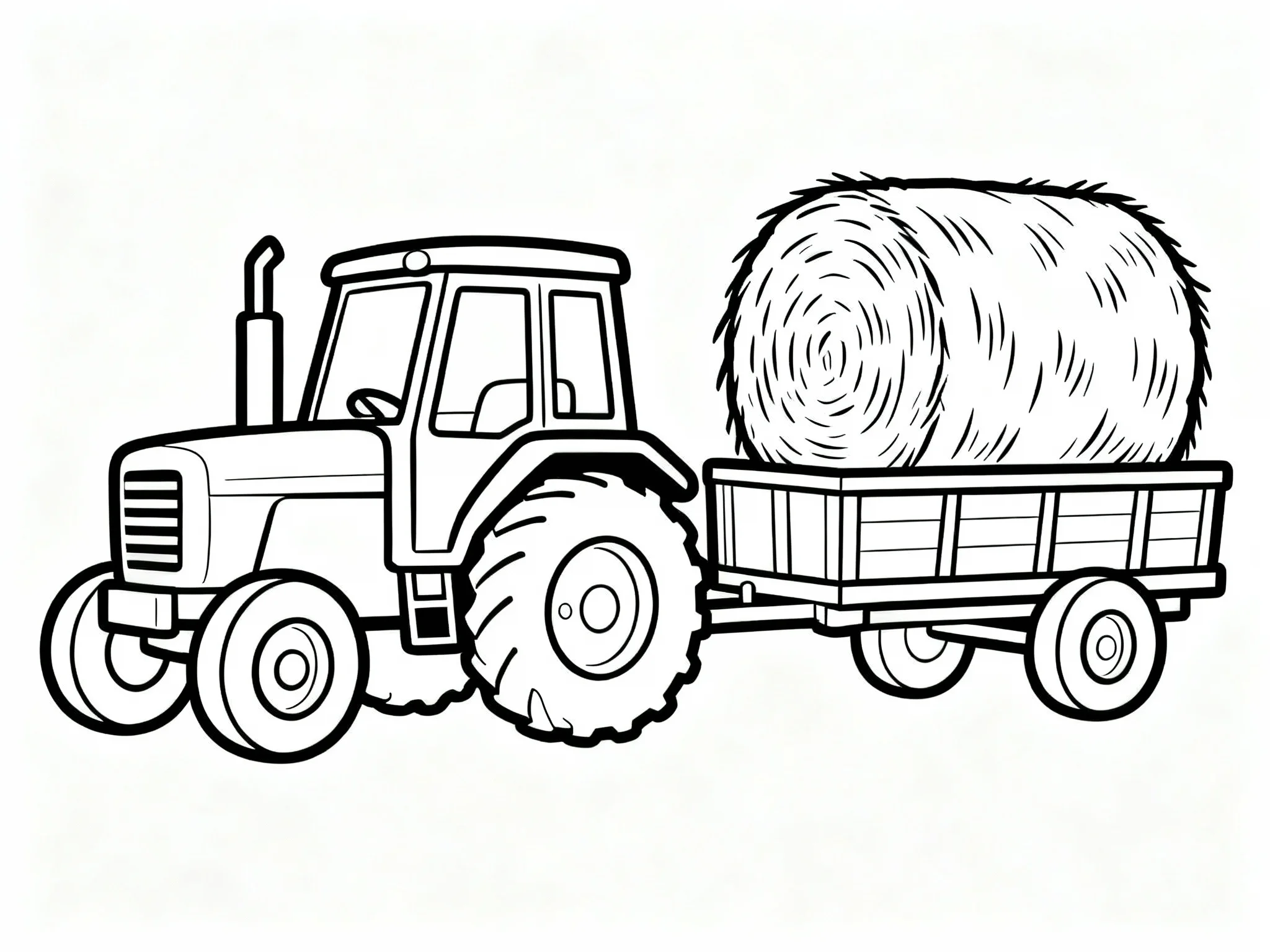 Tractor with Hay Bale