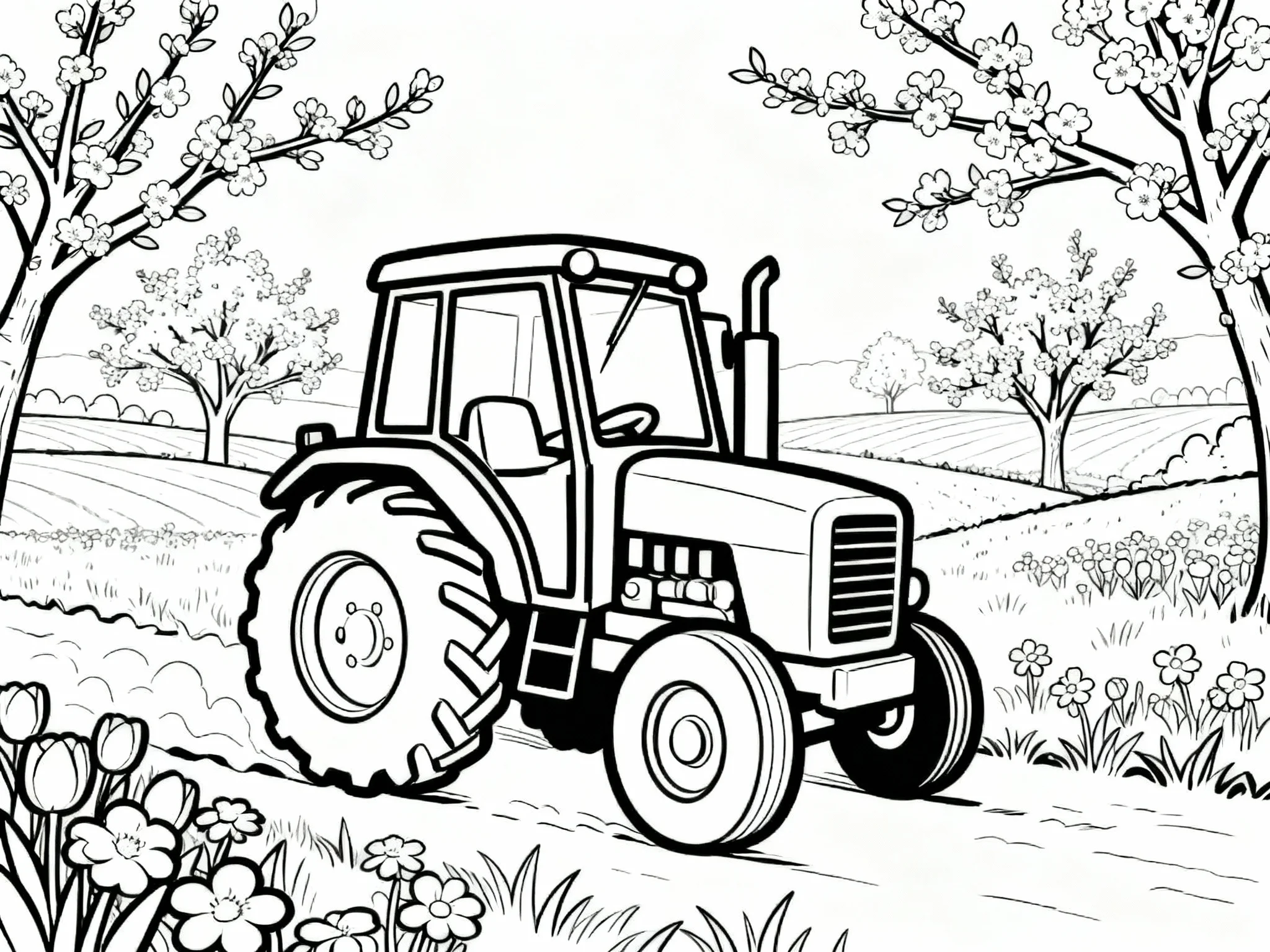 Tractor in Spring