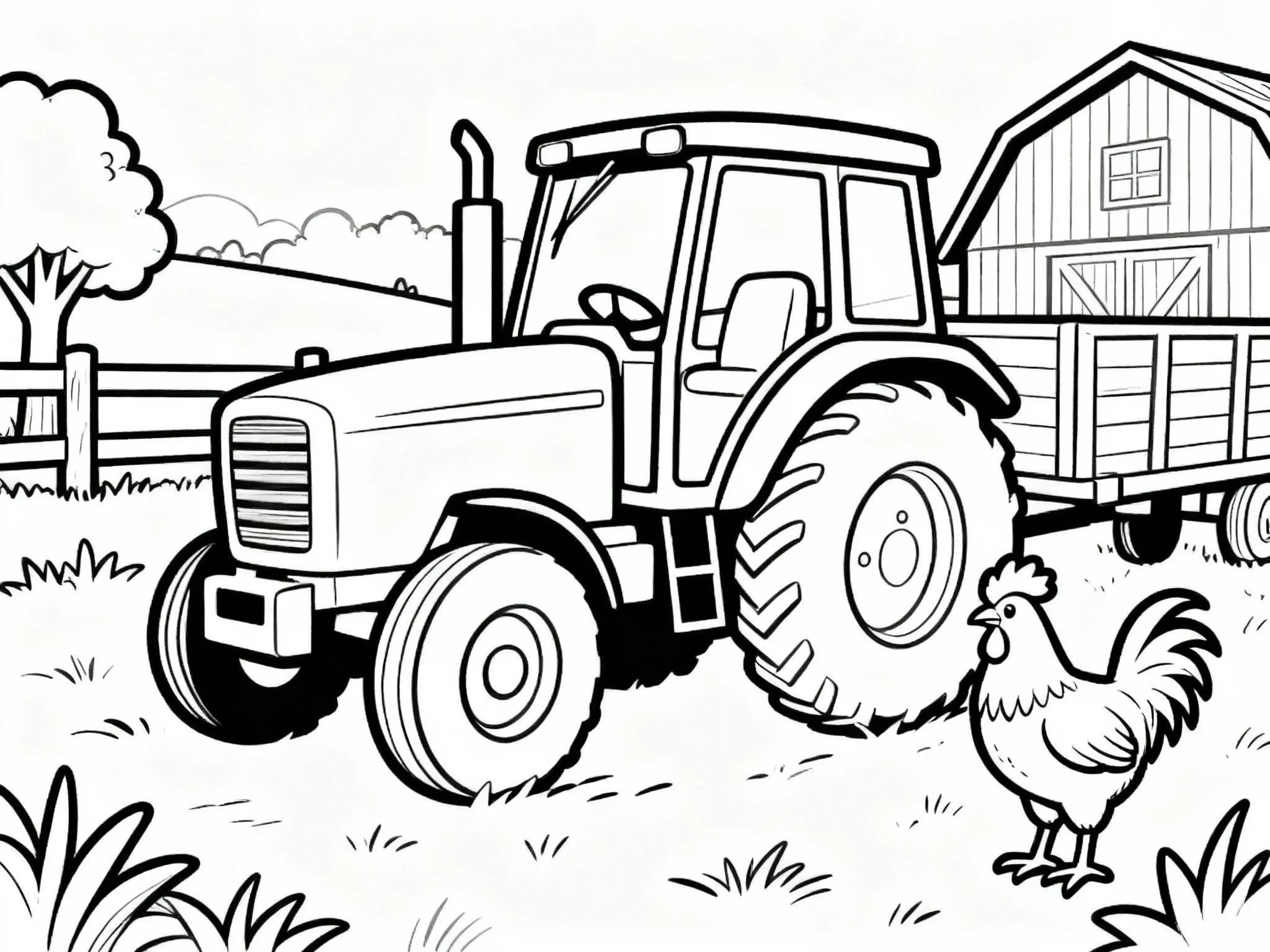 Tractor with Rooster