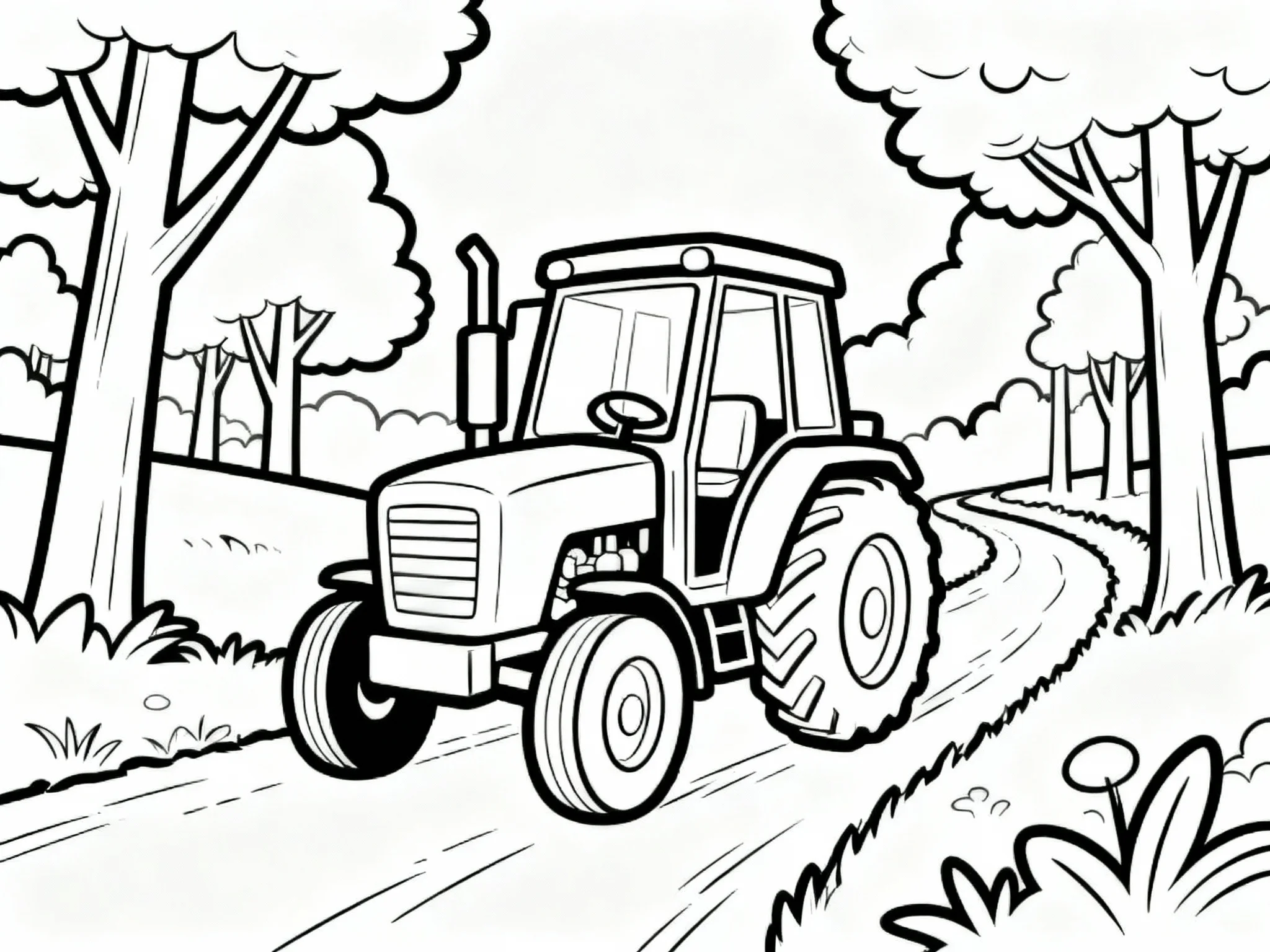 Tractor in Forest