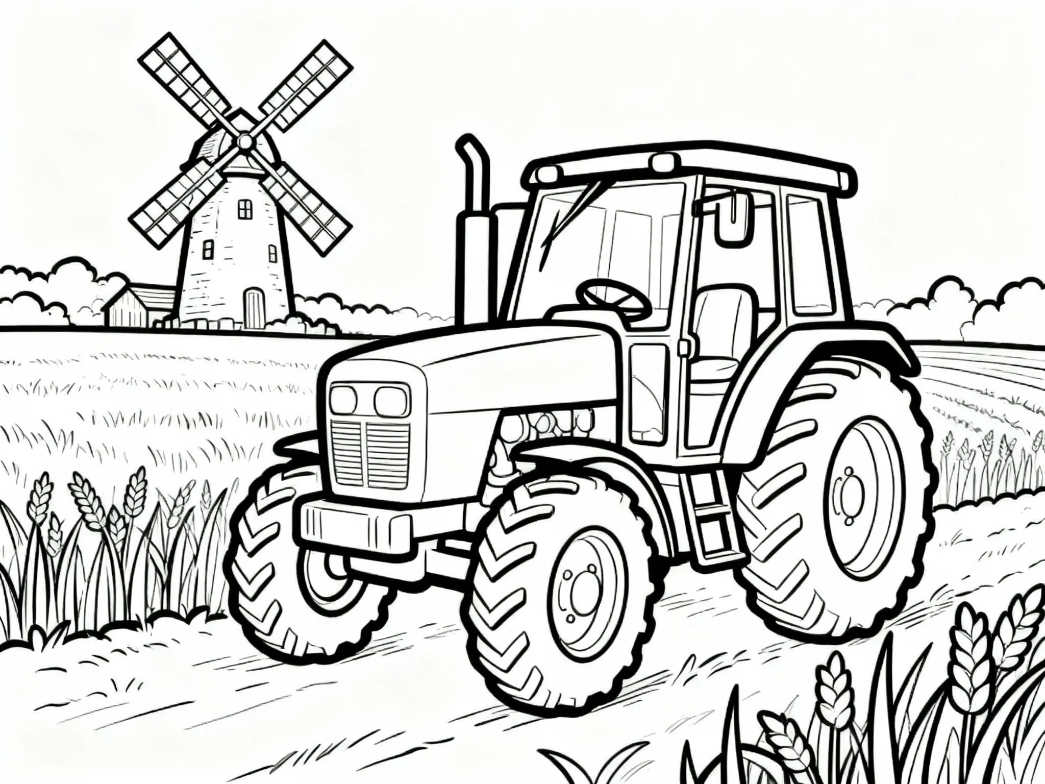 Tractor and Windmill