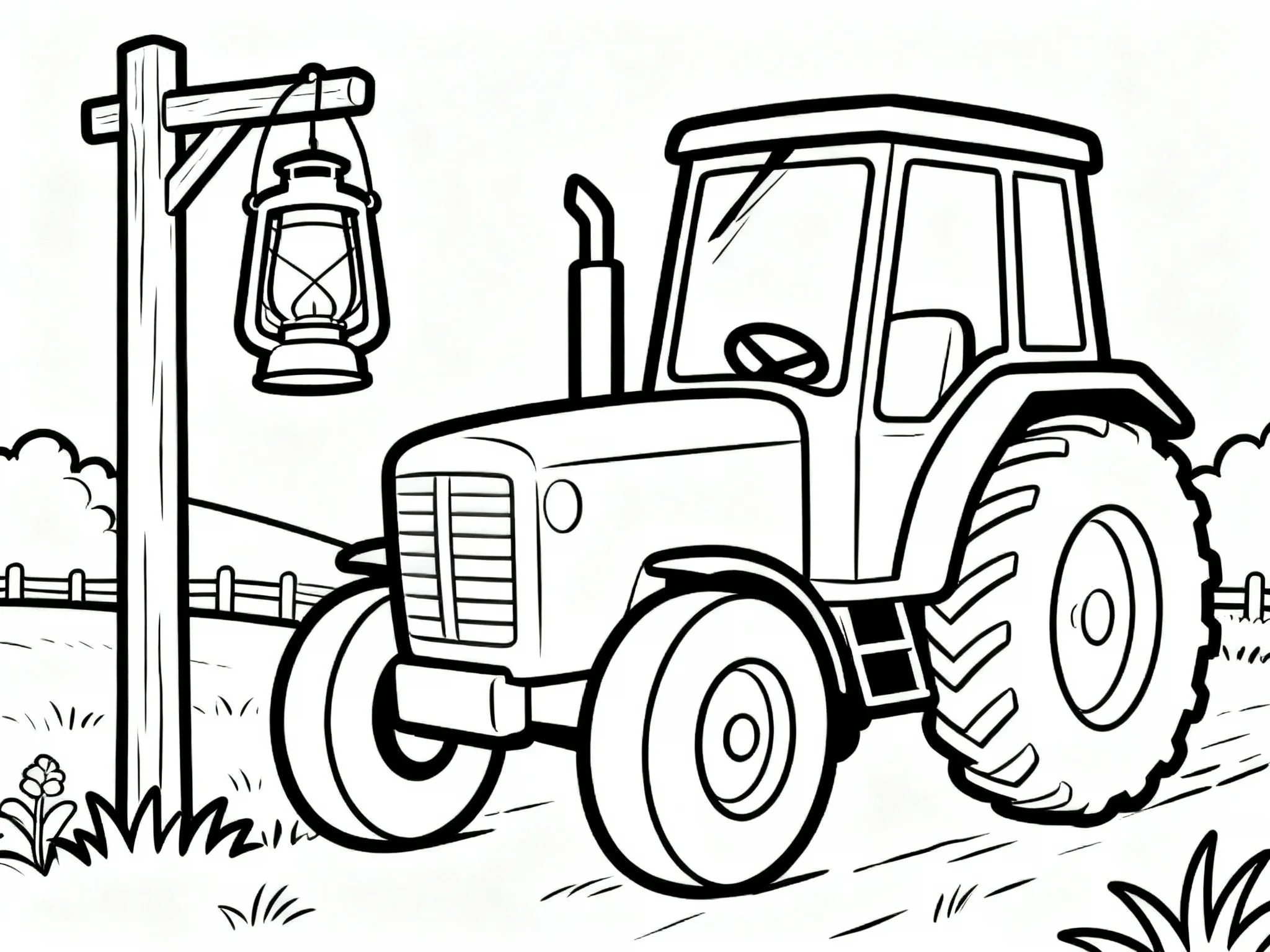 Tractor with Lantern