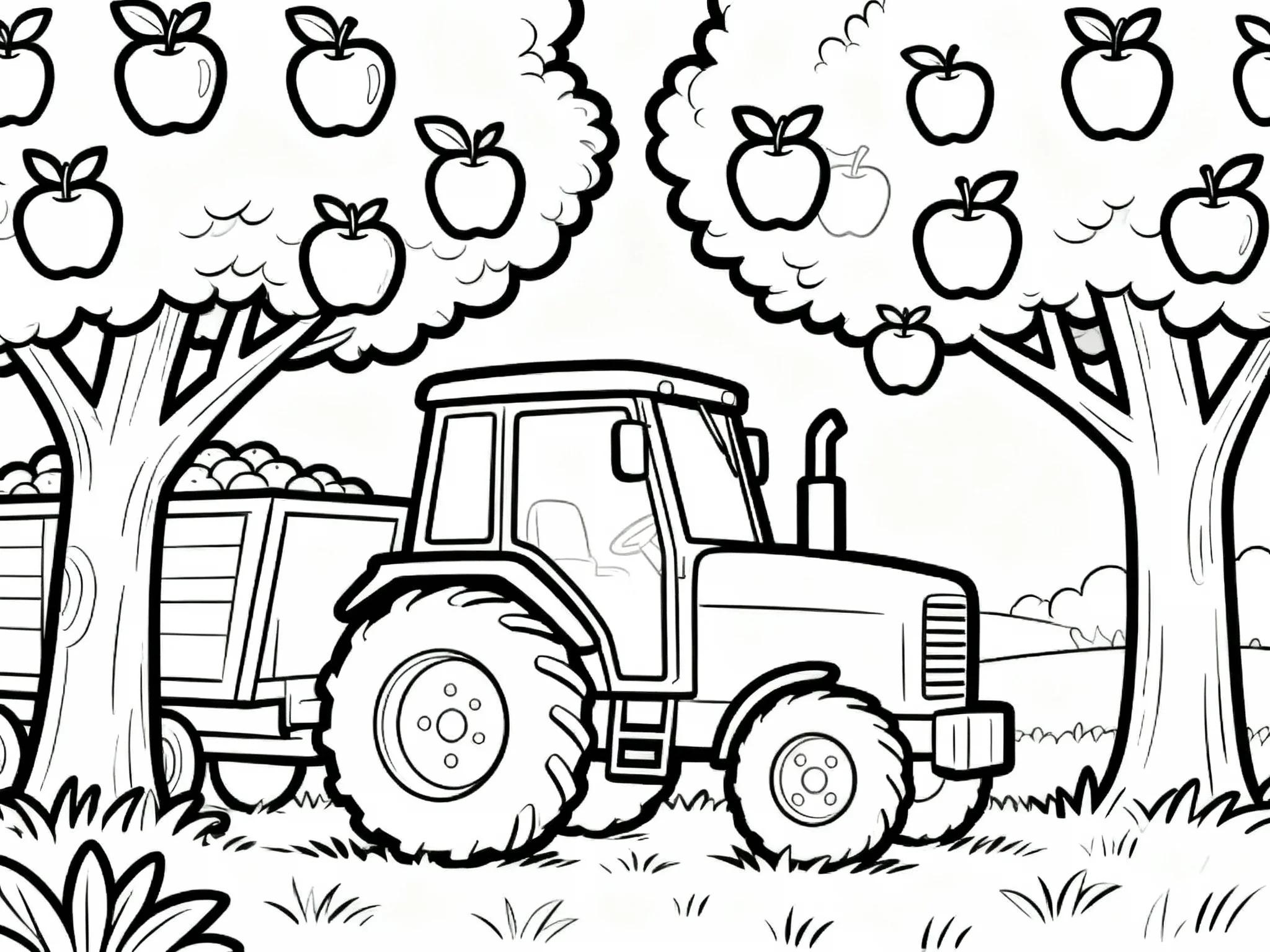 Tractor in Orchard