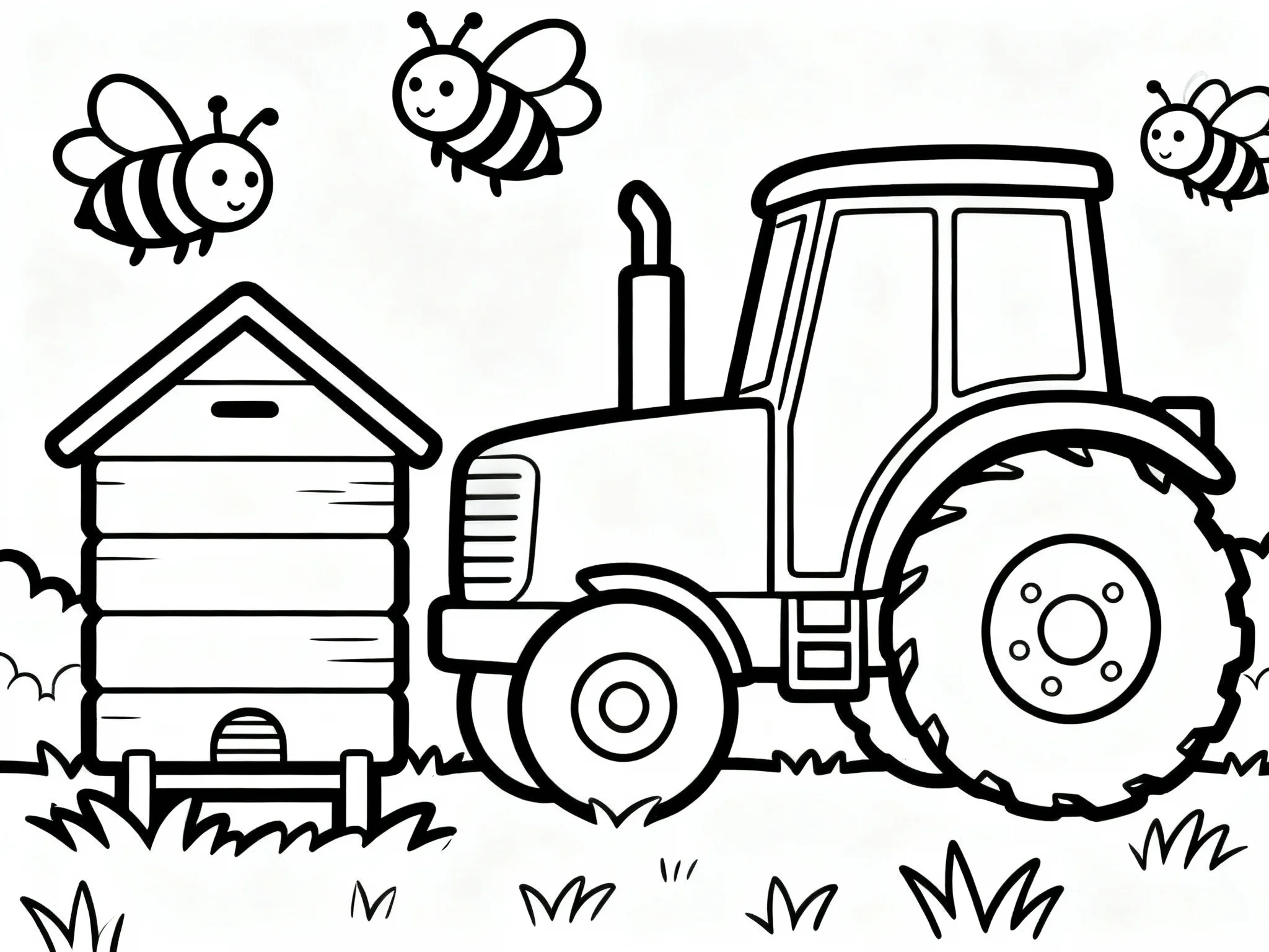 Tractor and Beehive
