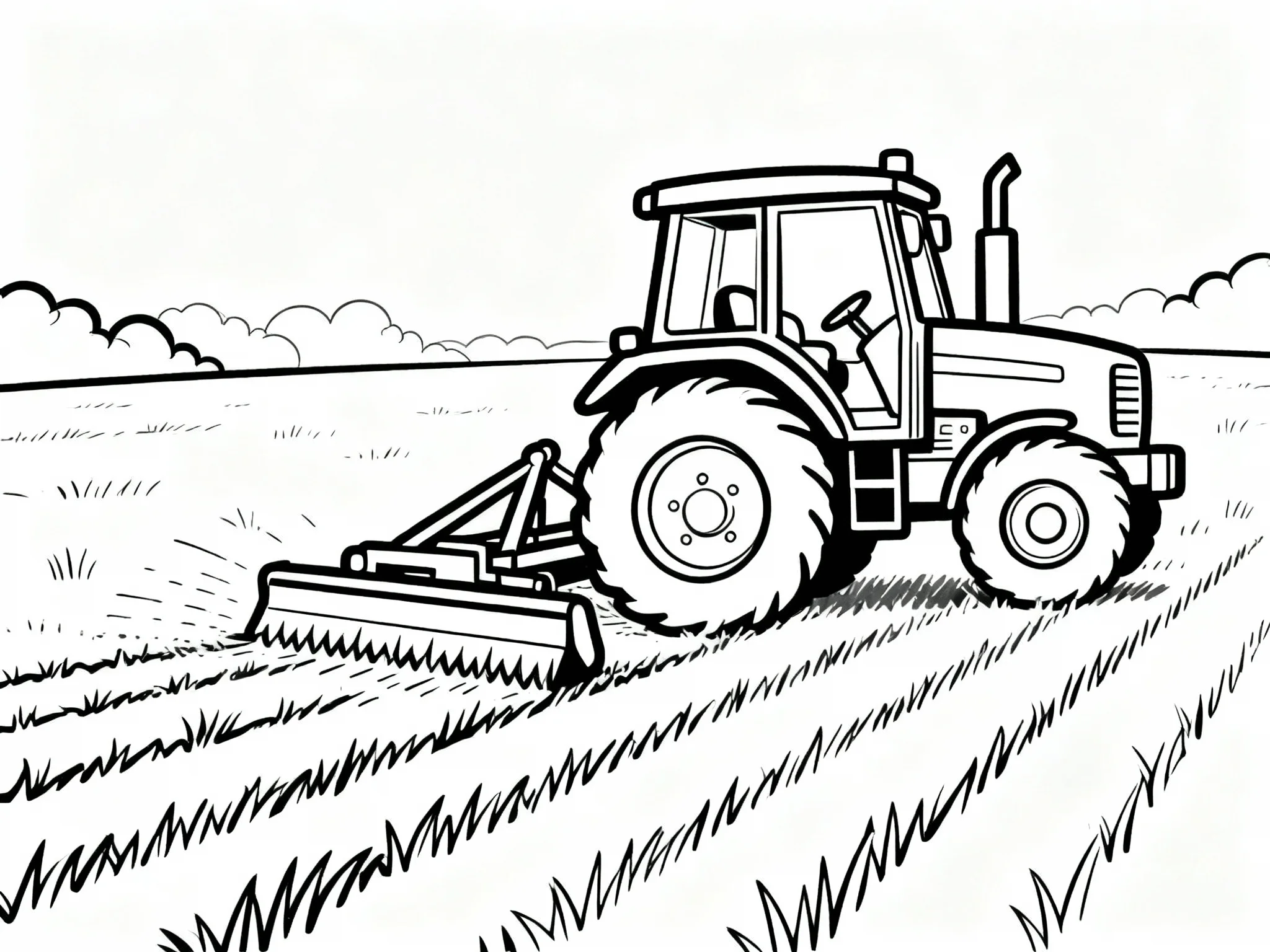 Tractor Mowing Grass