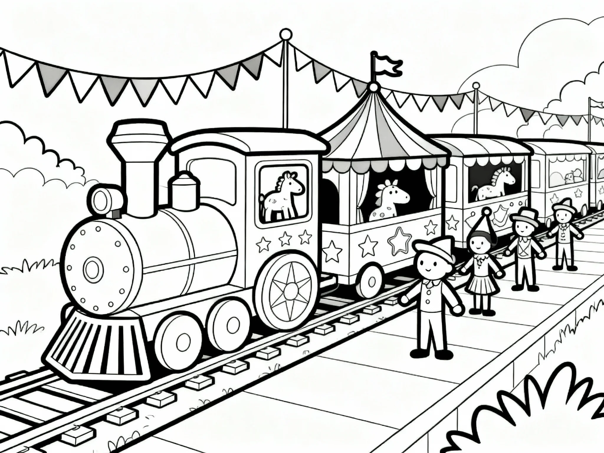 Train coloring page preview