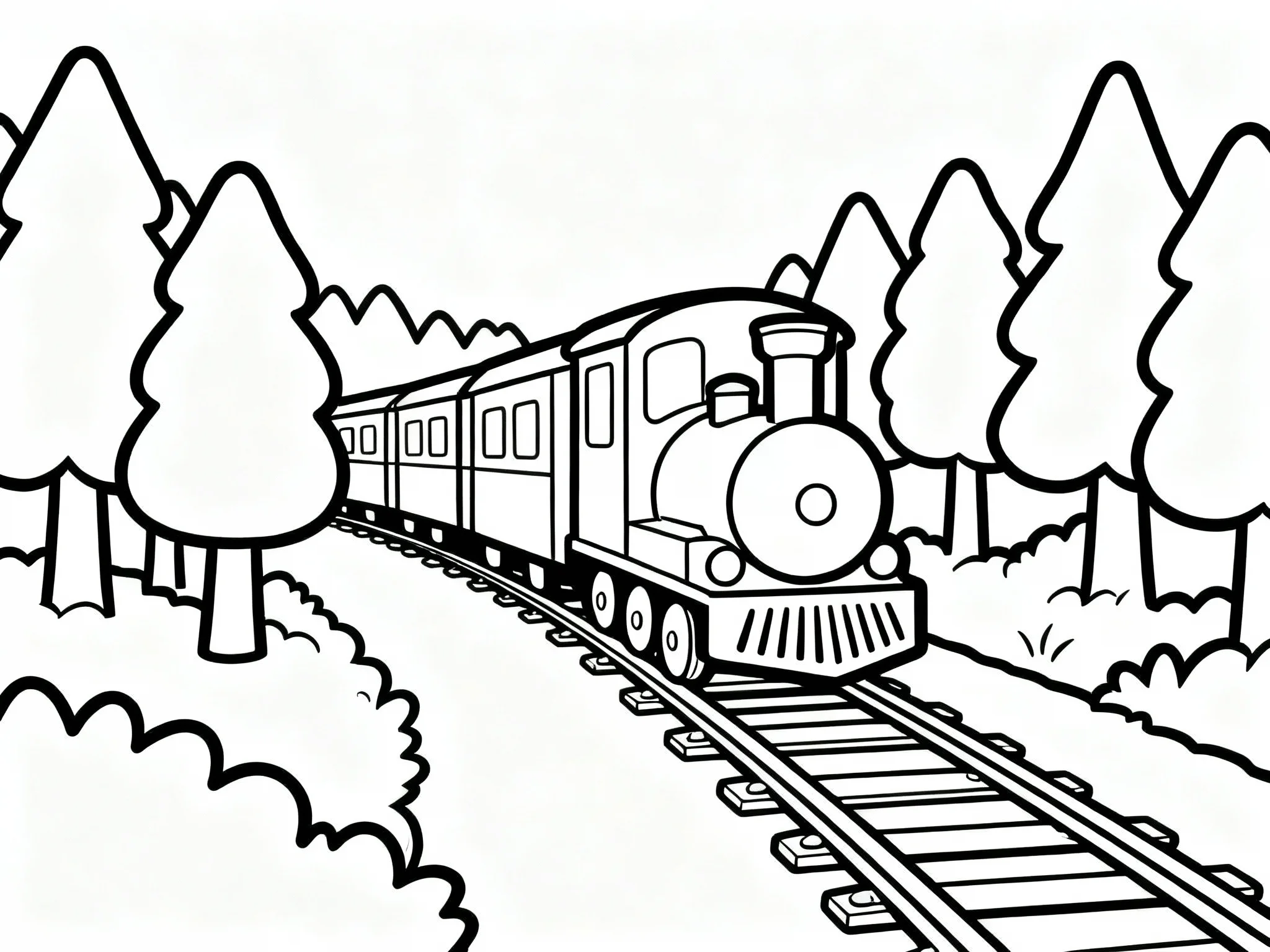 Train Through Forest