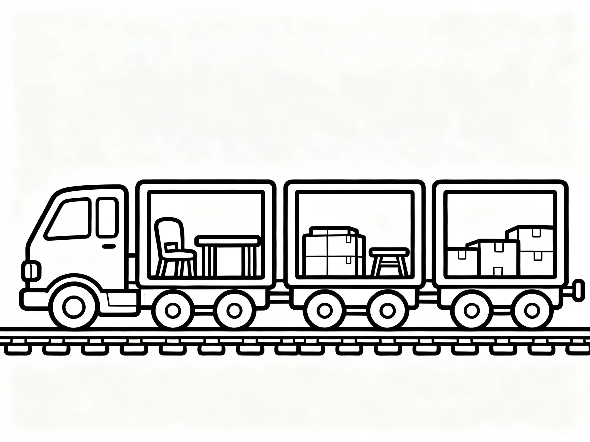 Train Carrying Furniture