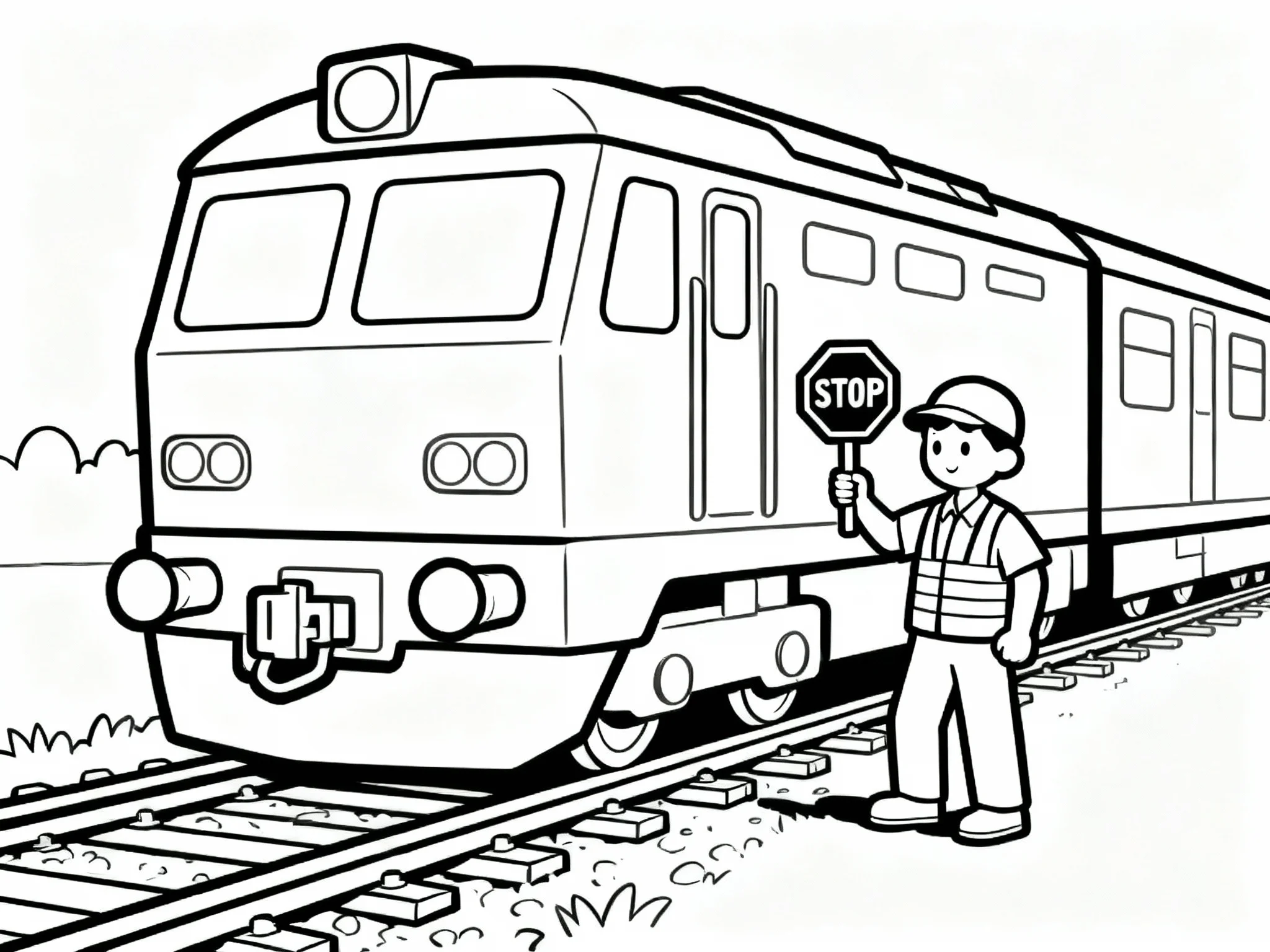 Train and Railway Worker