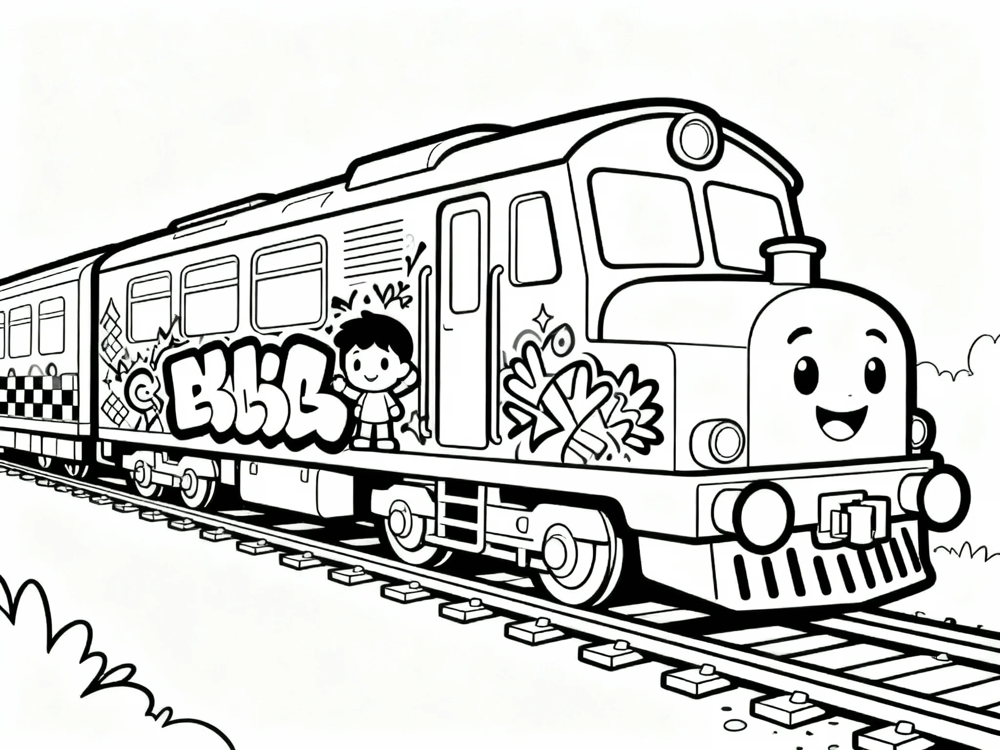 Train With Graffiti Art