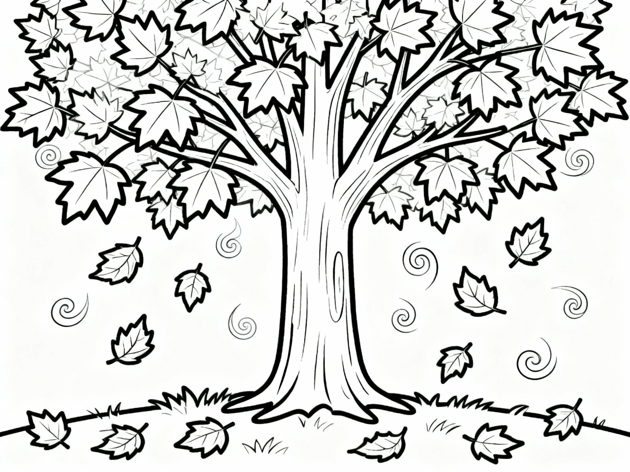 Tree coloring page preview