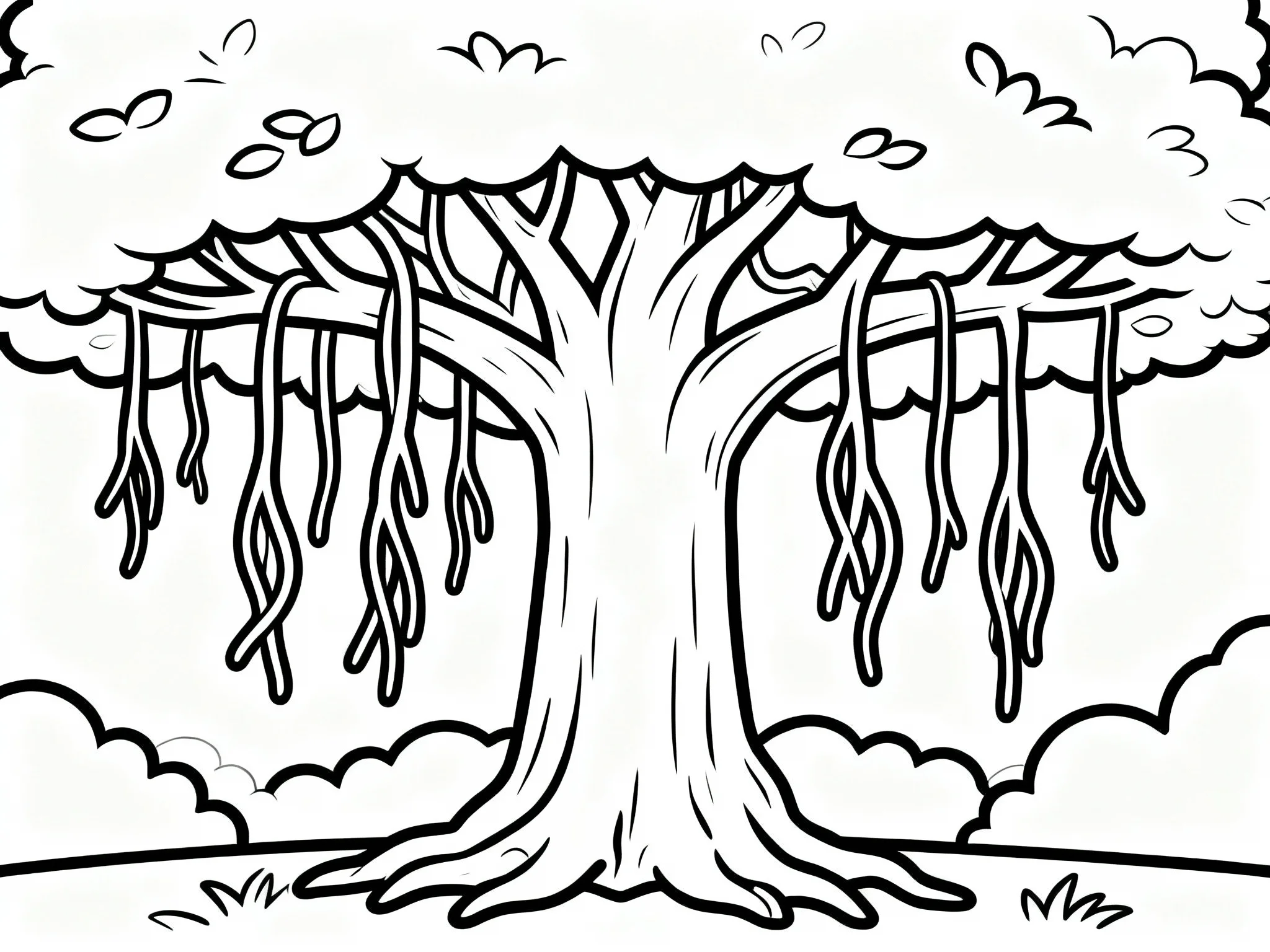 Banyan Tree with Roots