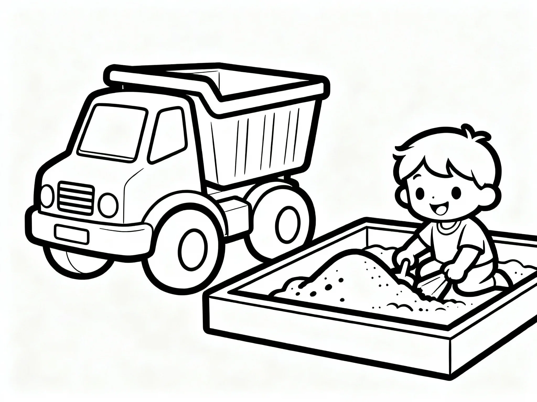 Toy Truck in Sandbox