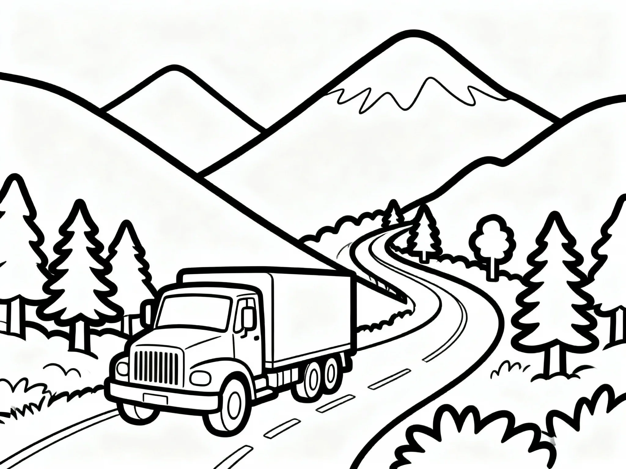 Truck on Mountain Road