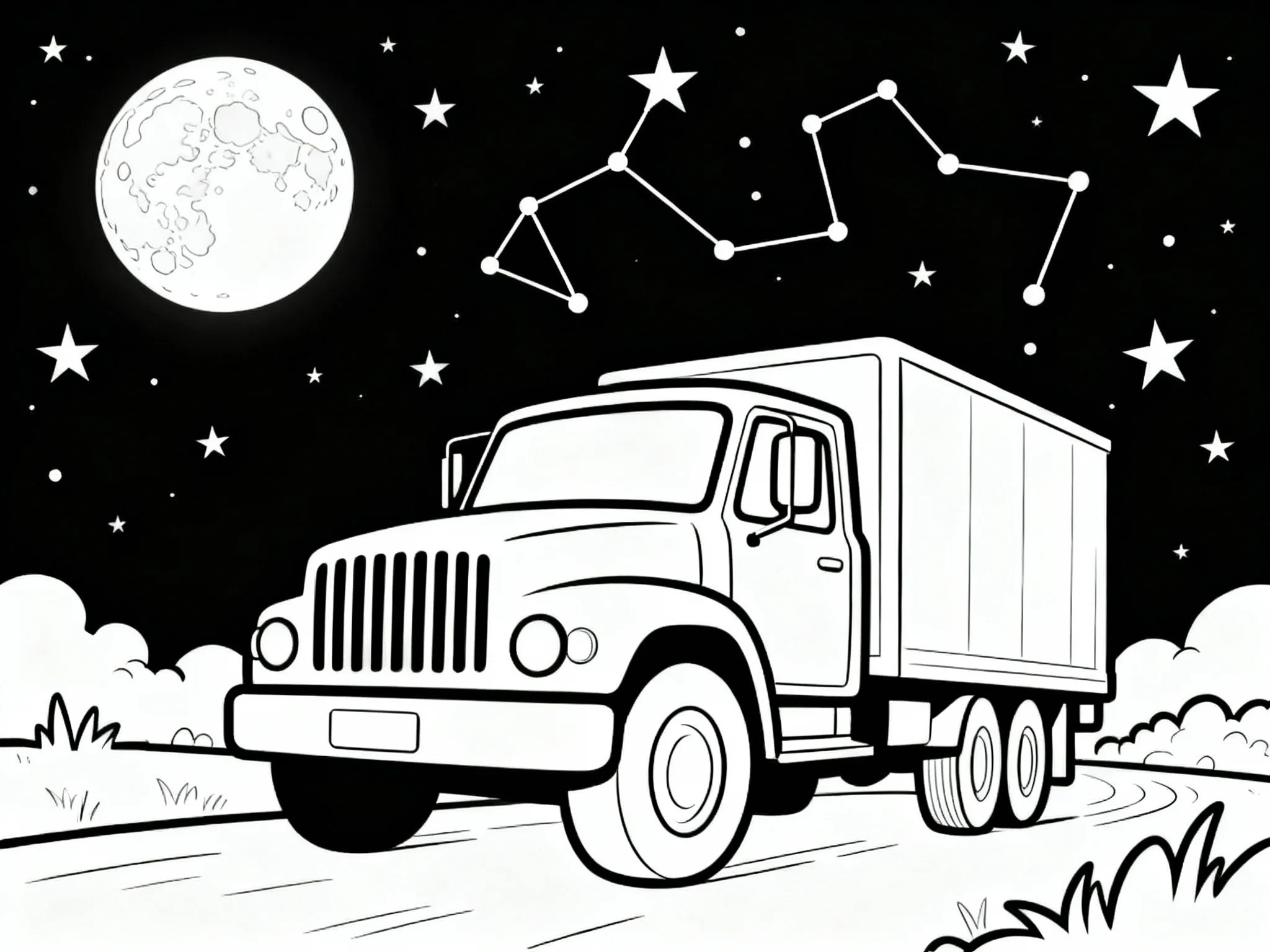 Truck Under Stars