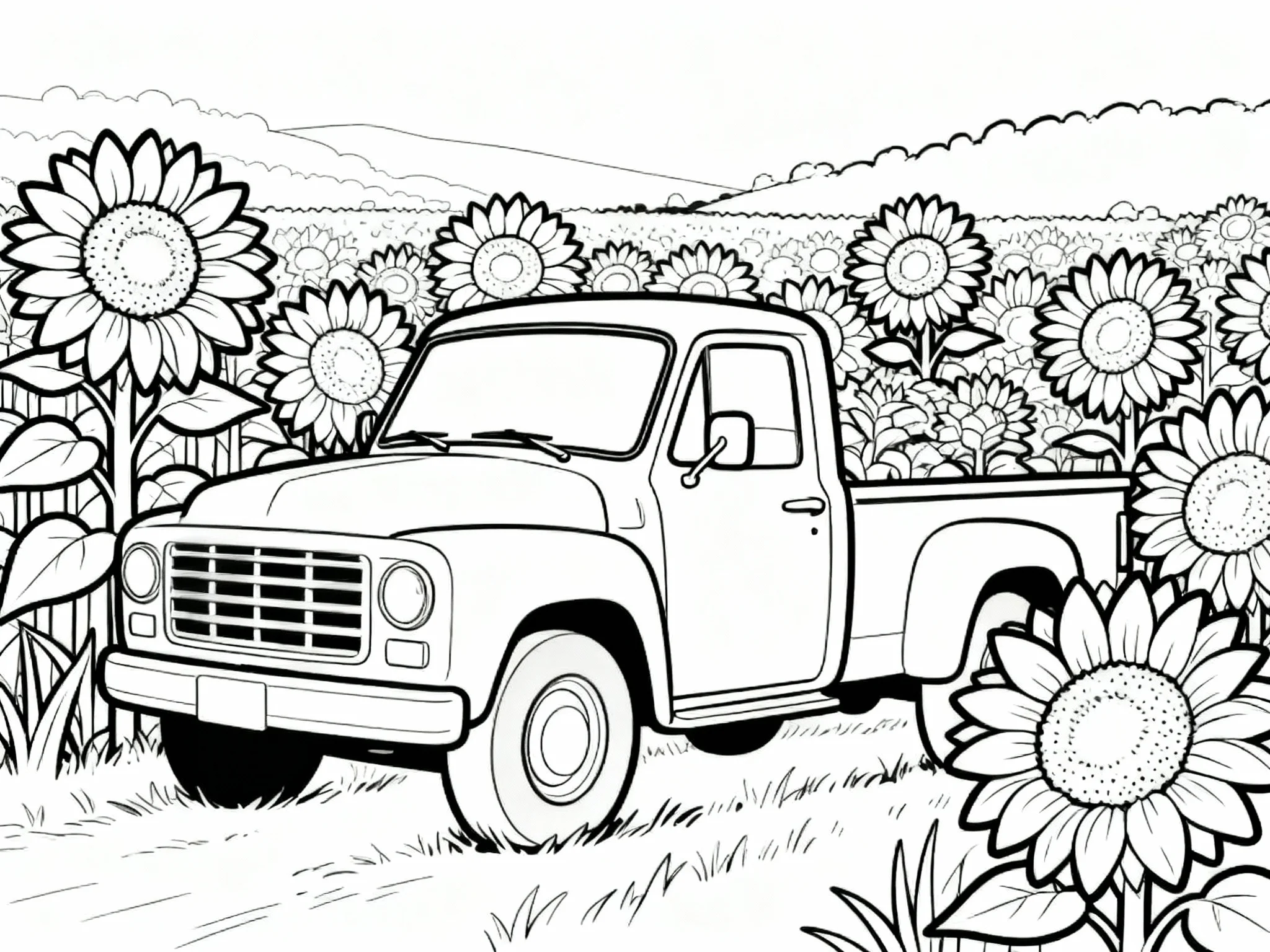 Truck with Sunflowers