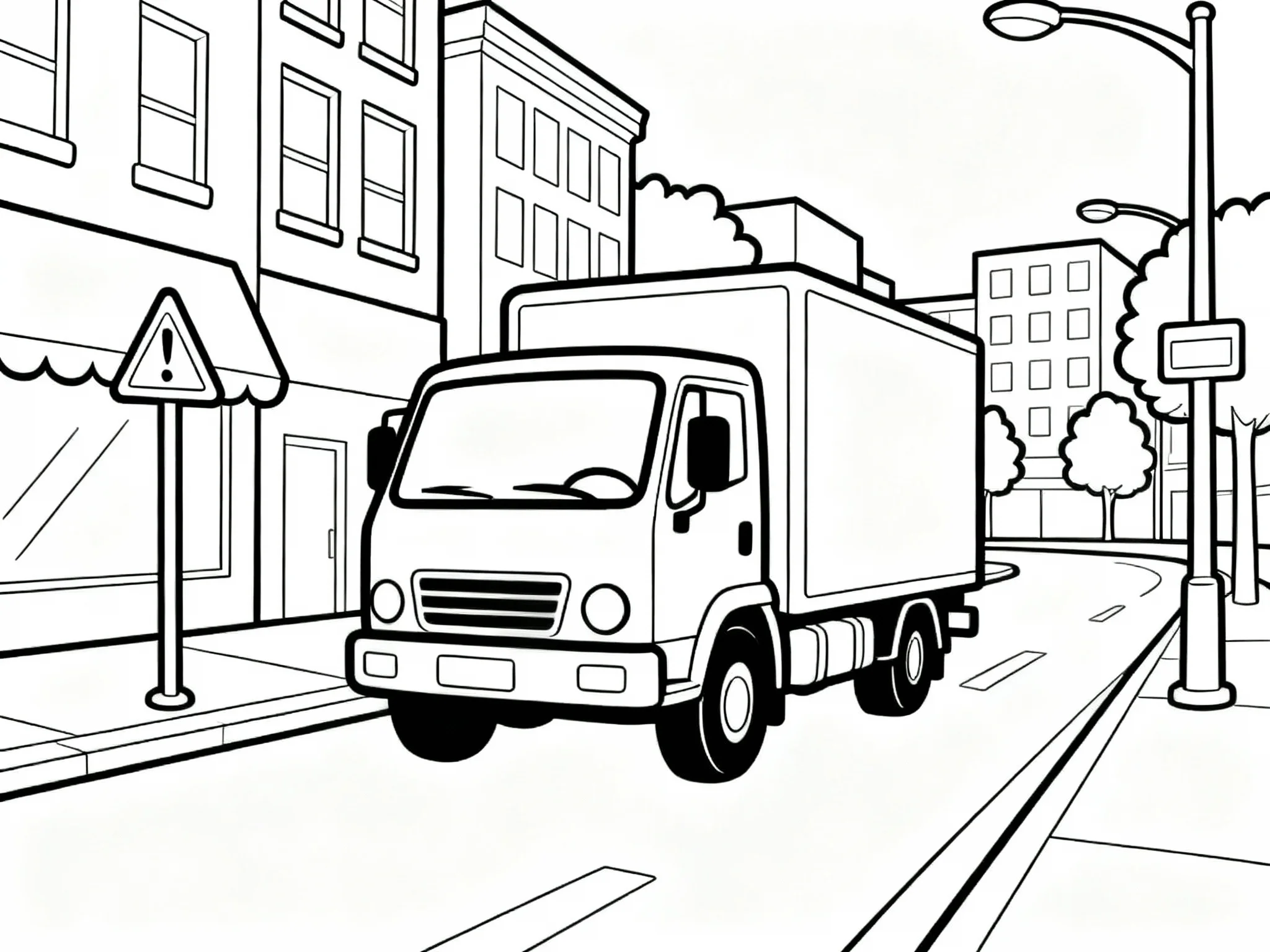 Truck on City Street