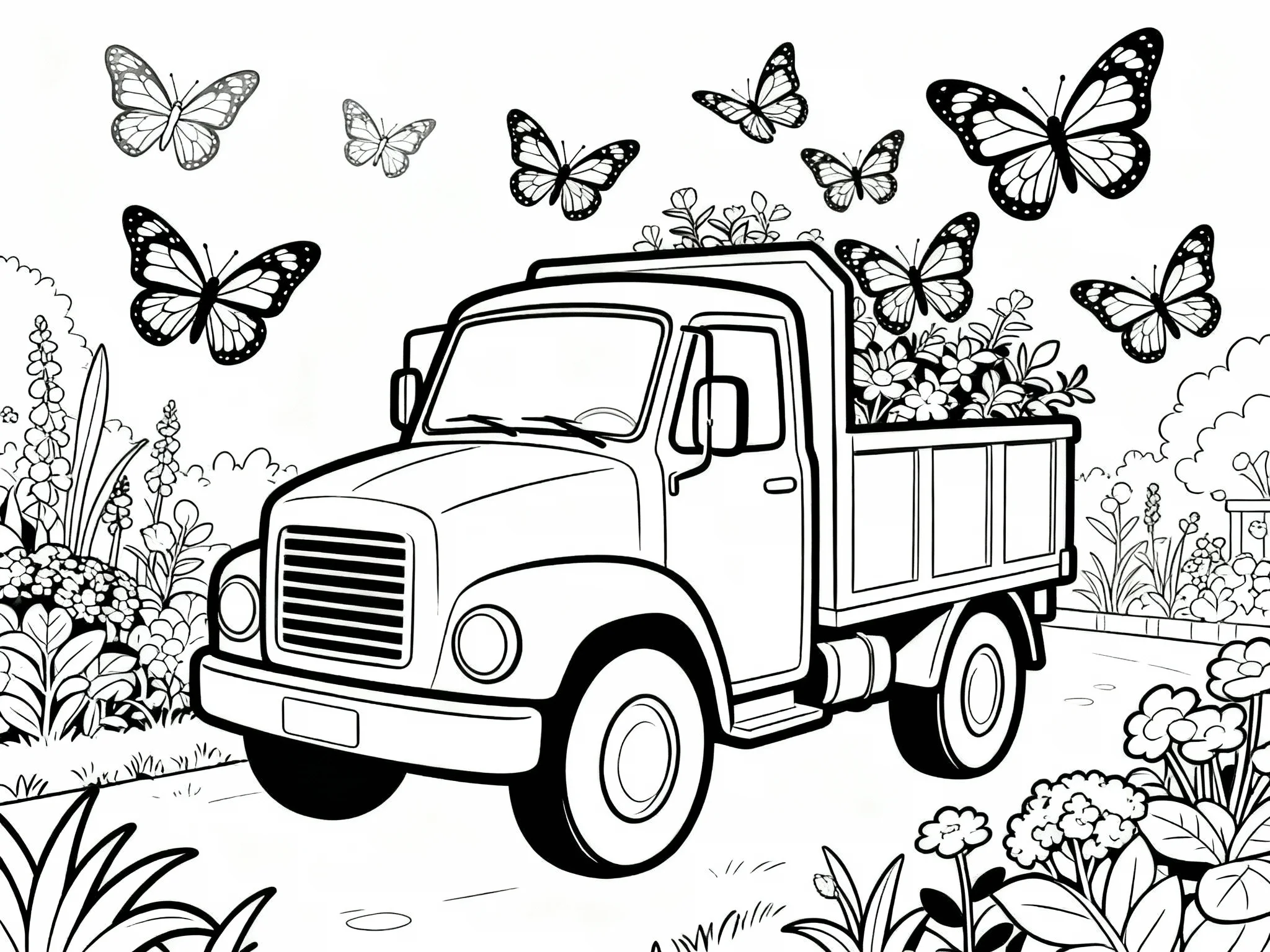 Truck with Butterfly Friends