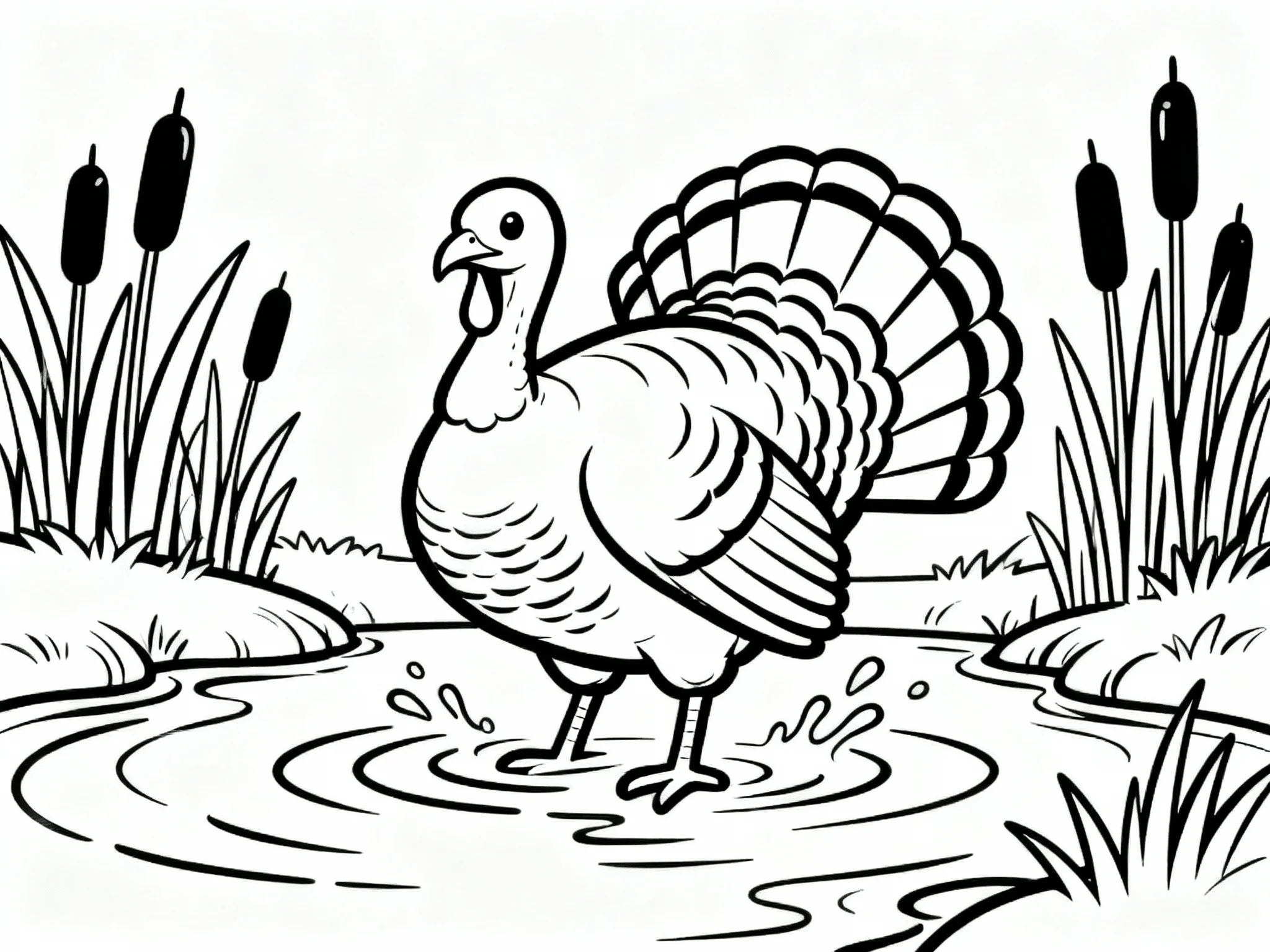Turkey Splashing in Water