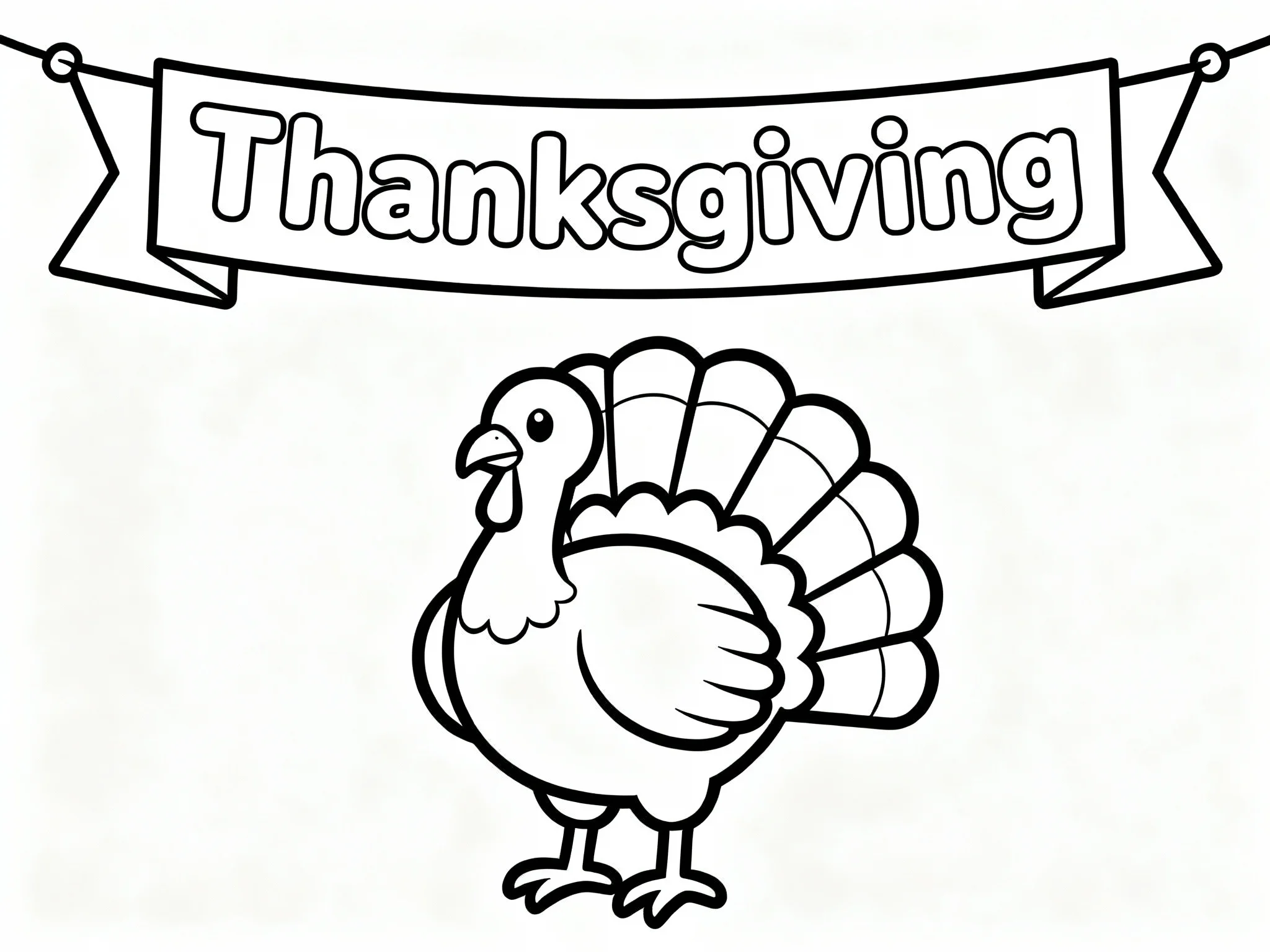 Turkey with Thanksgiving Banner