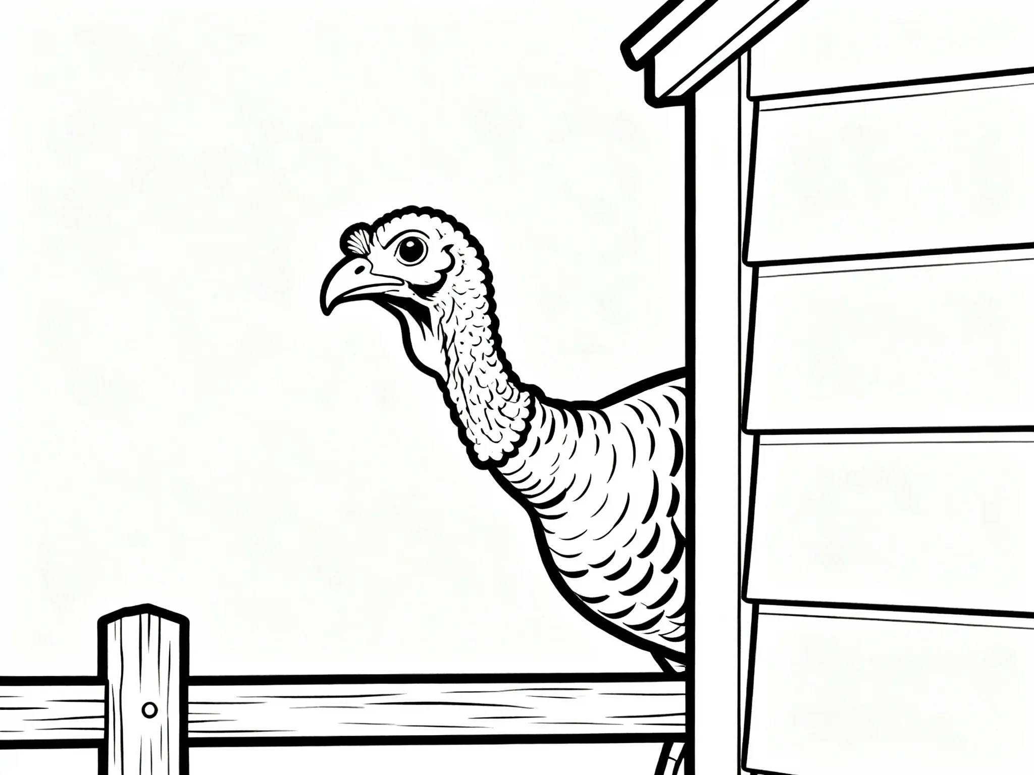 Turkey Peeking Around Corner