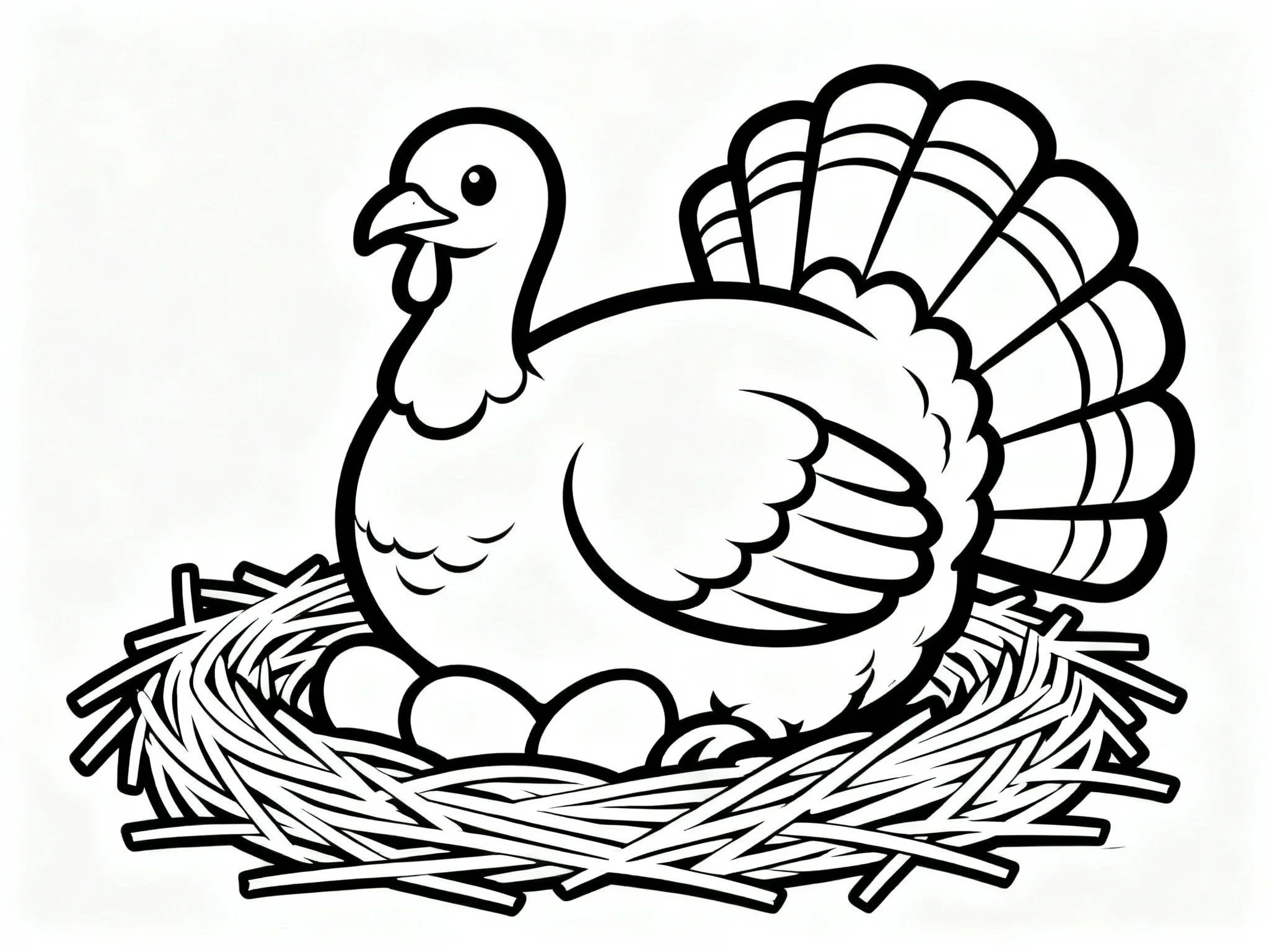 Turkey Sitting on Nest