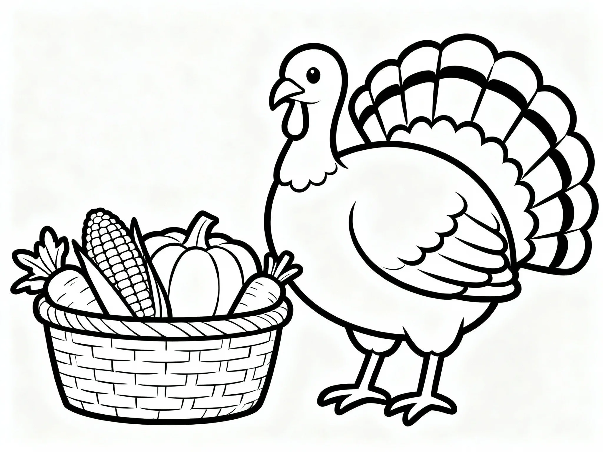 Turkey with Harvest Basket