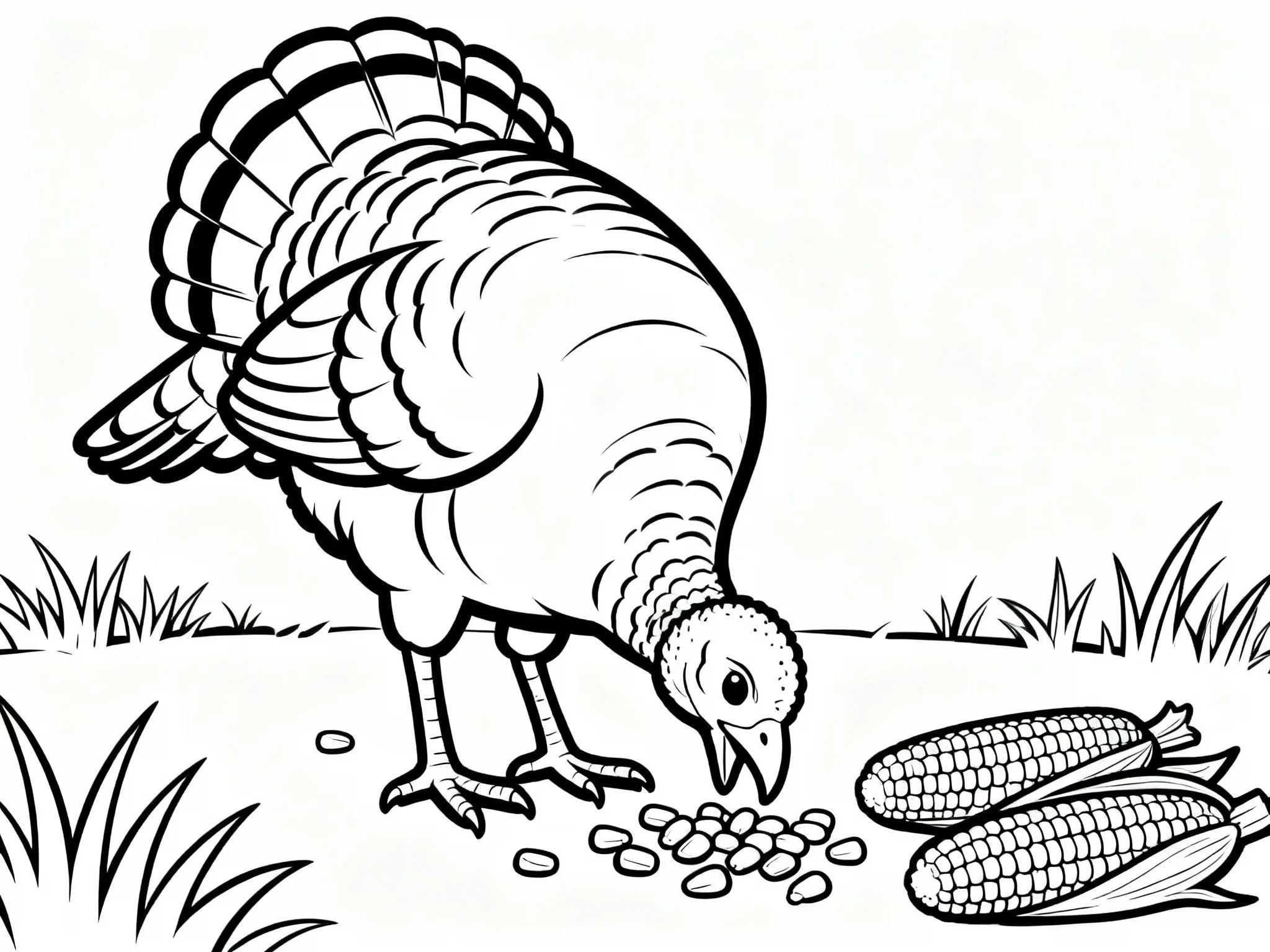 Turkey Eating Corn