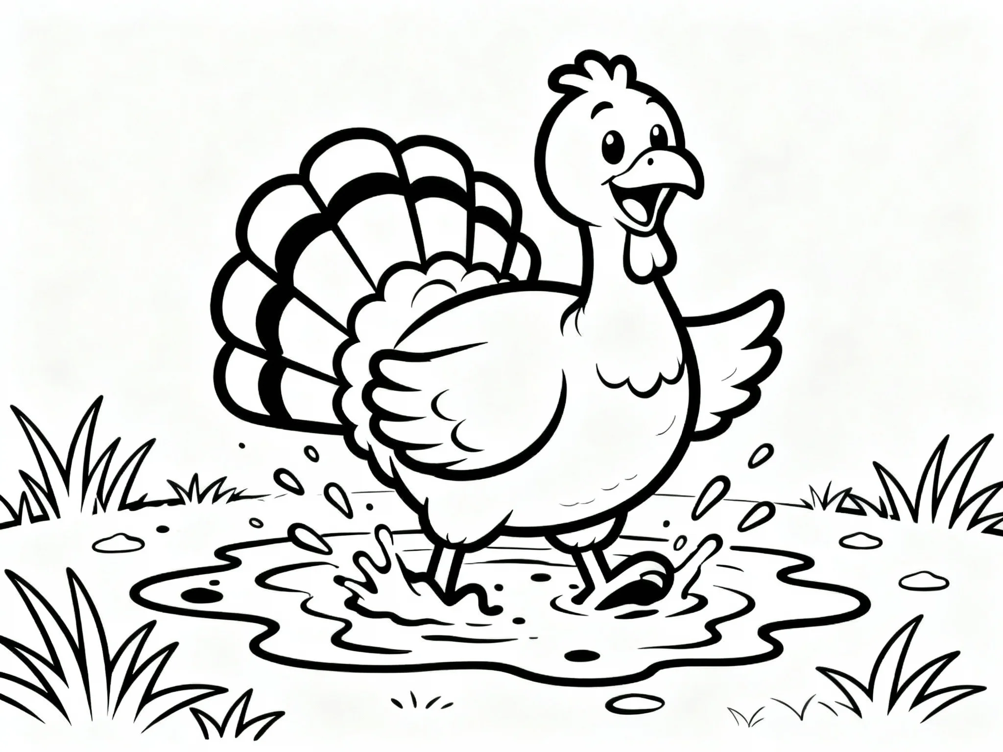 Turkey Playing in Mud