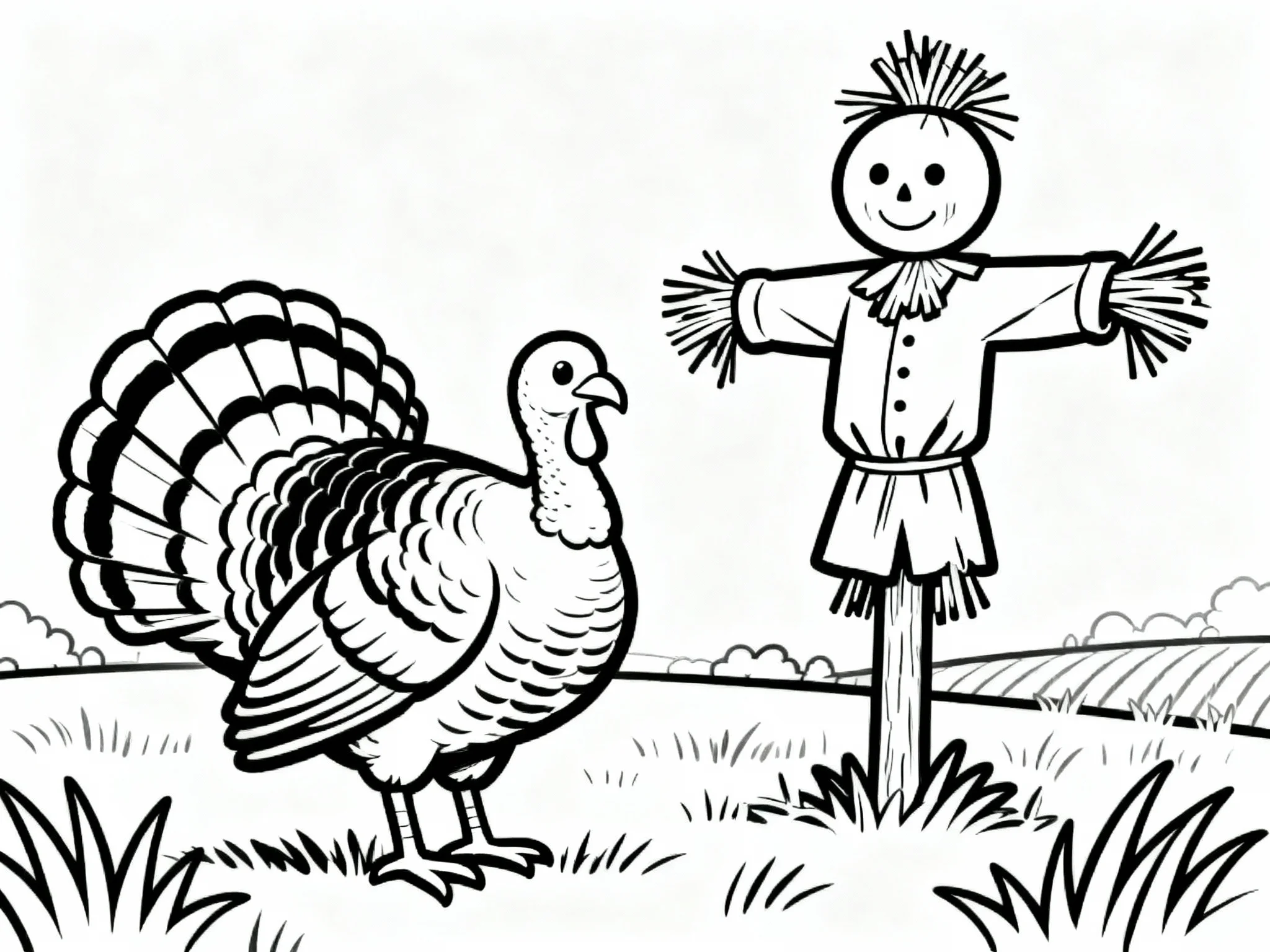 Turkey with Scarecrow