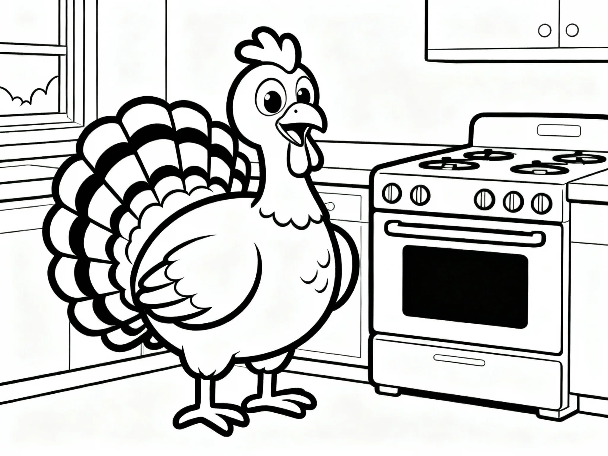 Turkey Cooking in Kitchen