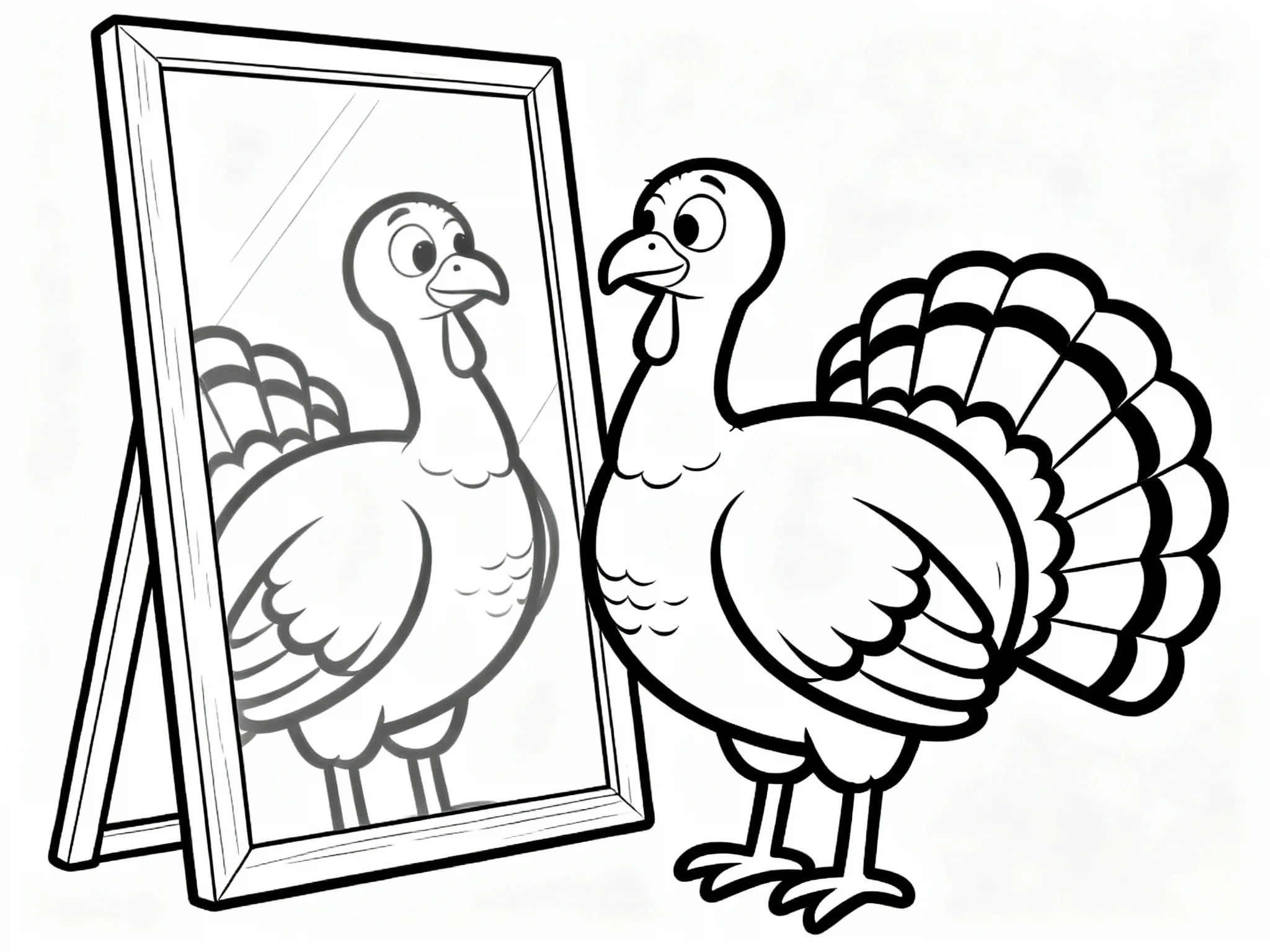 Turkey Looking in Mirror