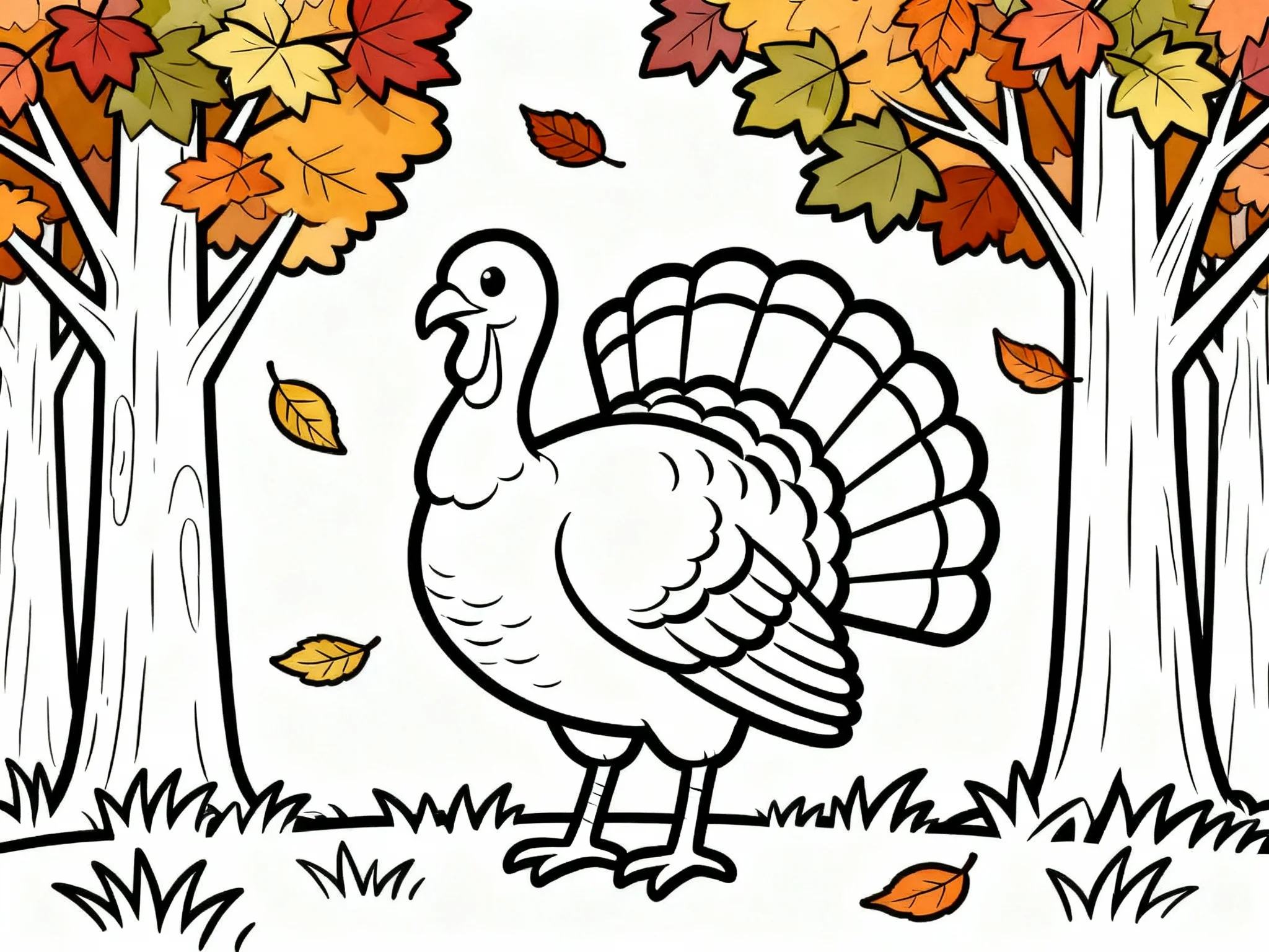 Turkey in Autumn Grove