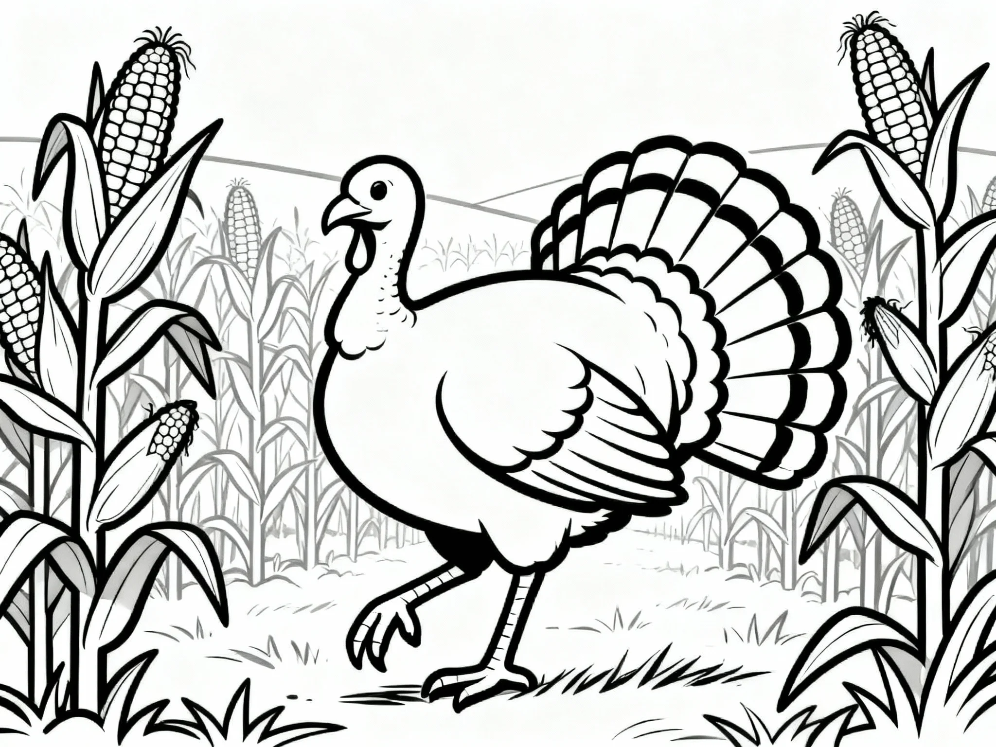 Turkey in Cornfield
