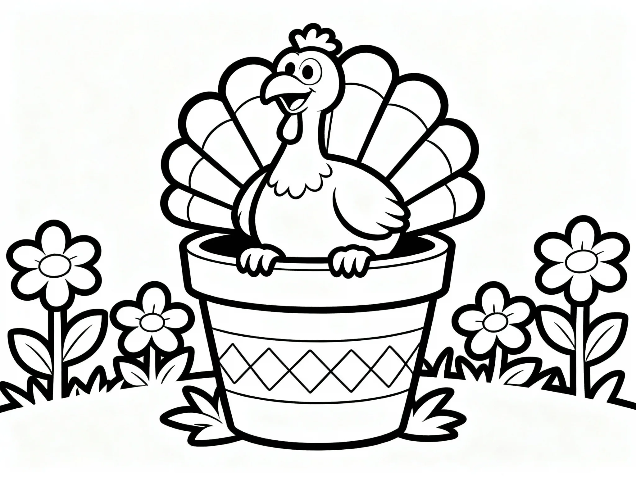 Turkey in Flower Pot