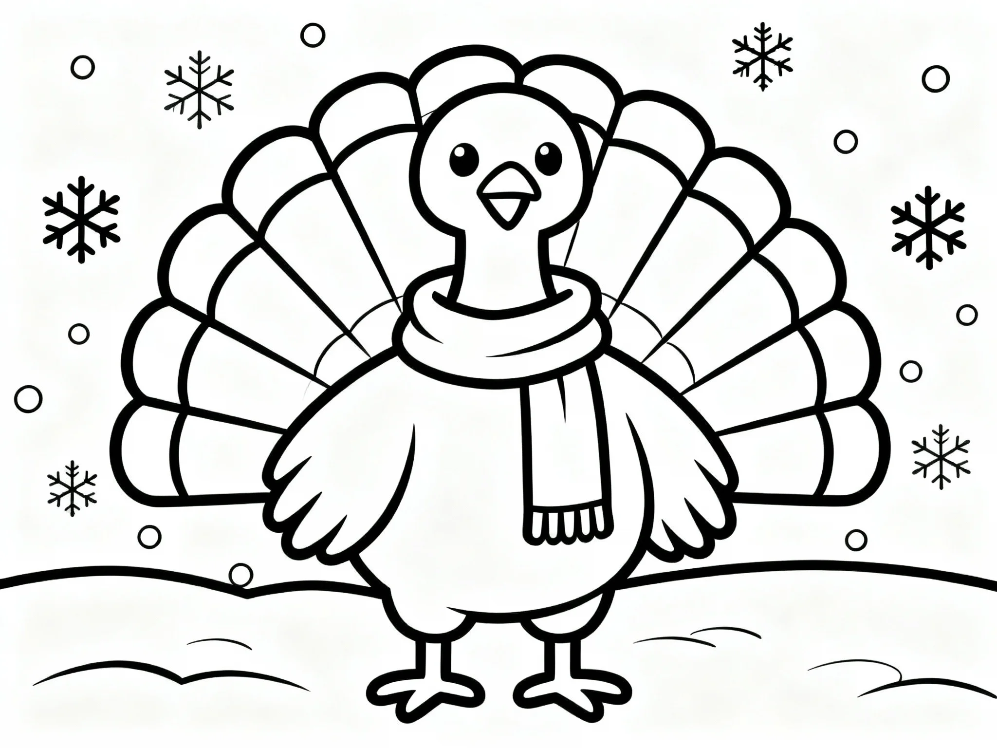 Turkey in Winter Scarf