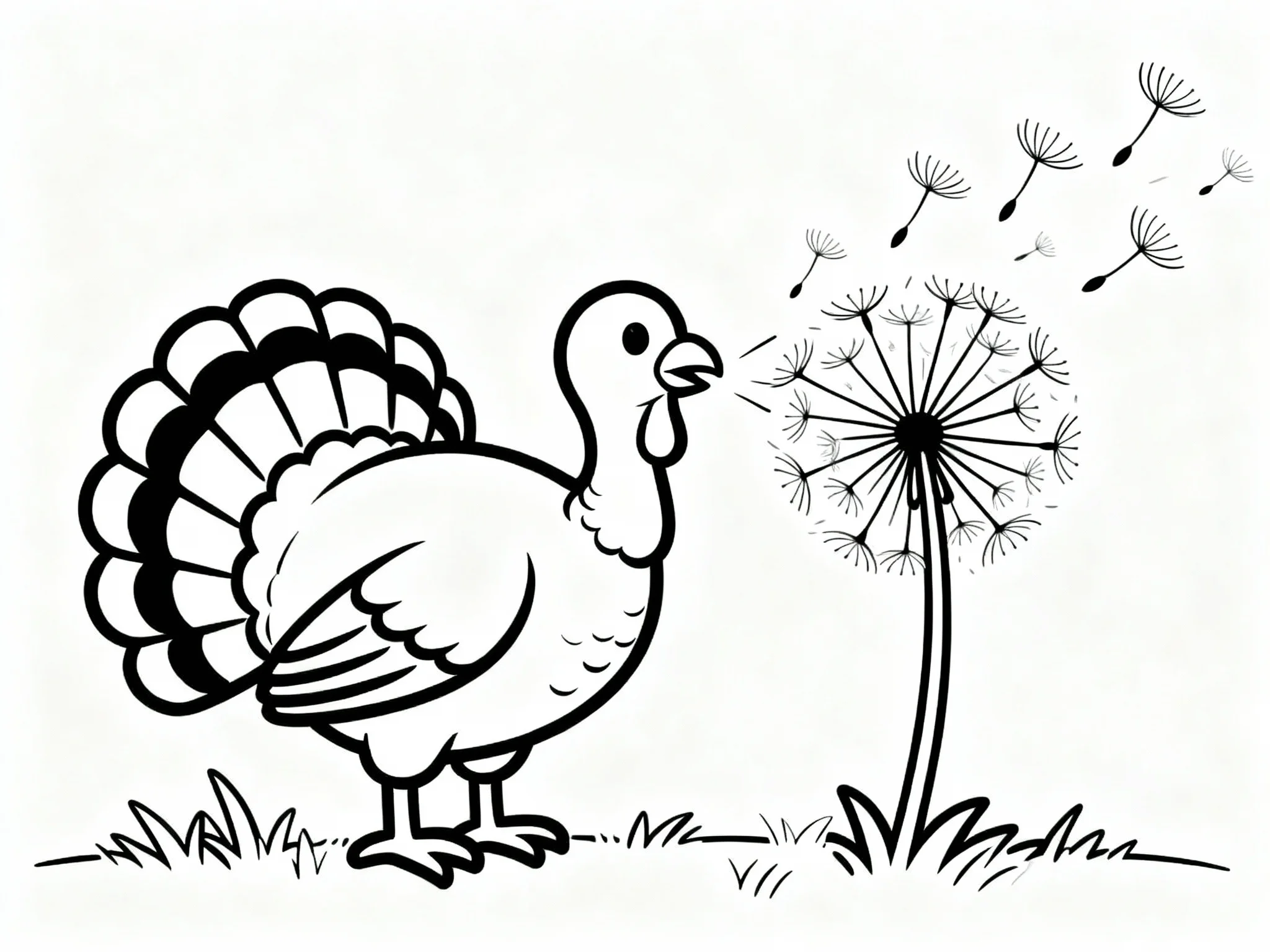 Turkey Blowing Dandelion