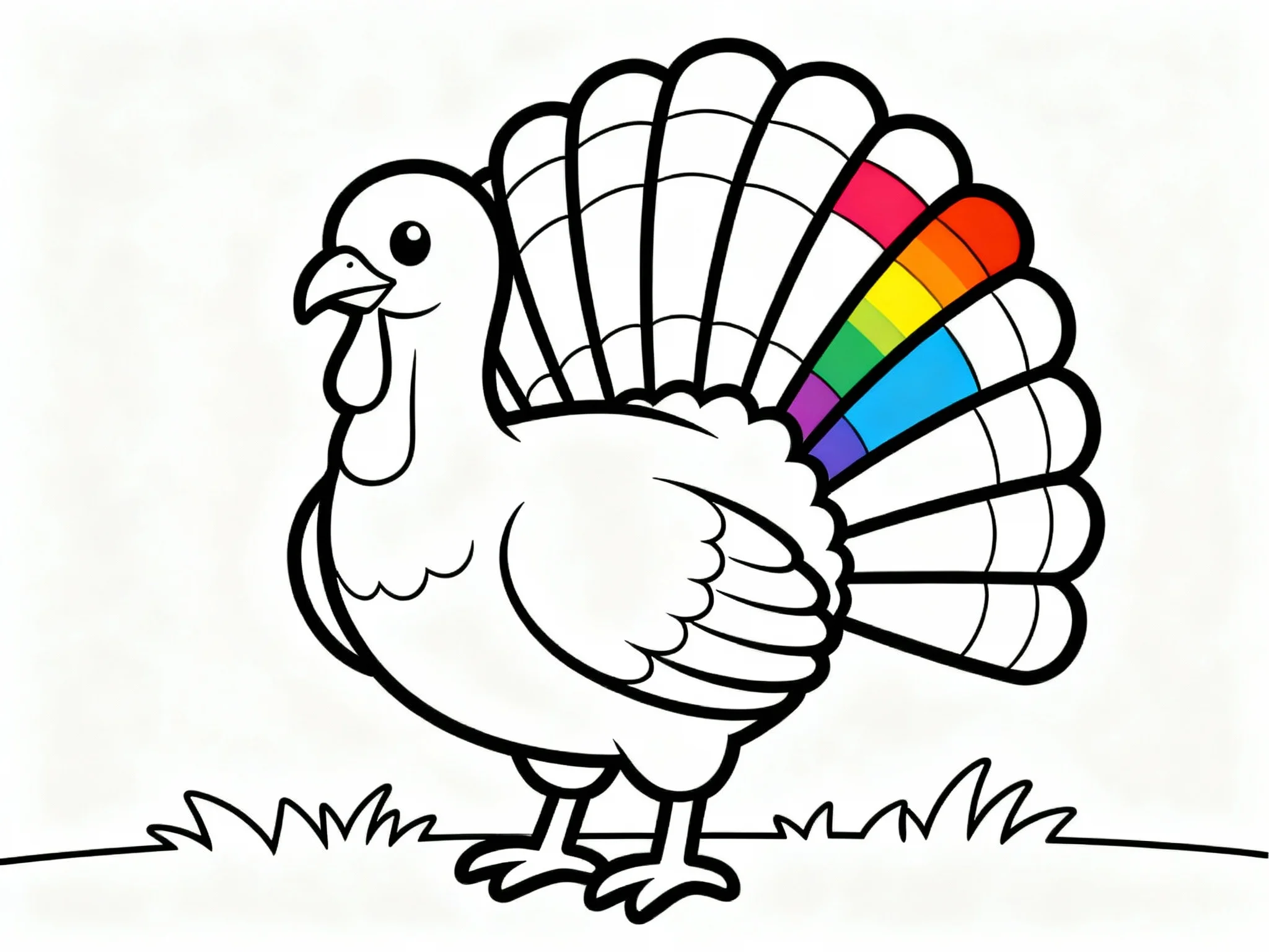 Turkey with Rainbow Tail
