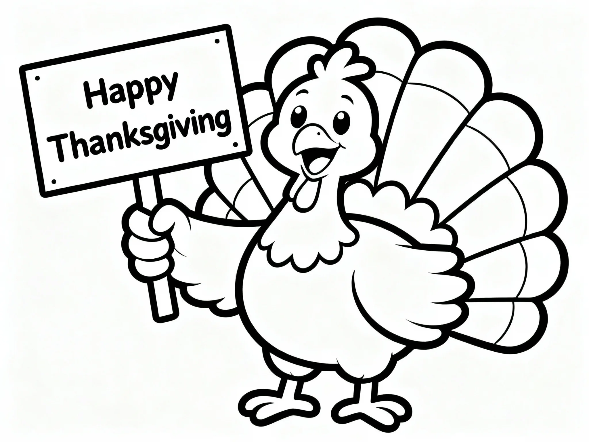 Turkey Holding Thanksgiving Sign