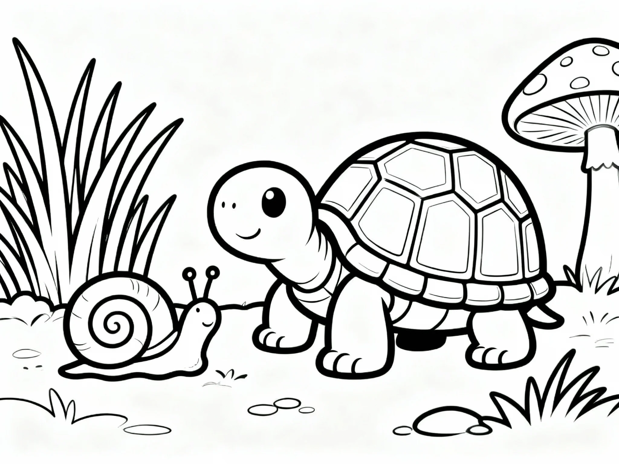Turtle with Snail Friend