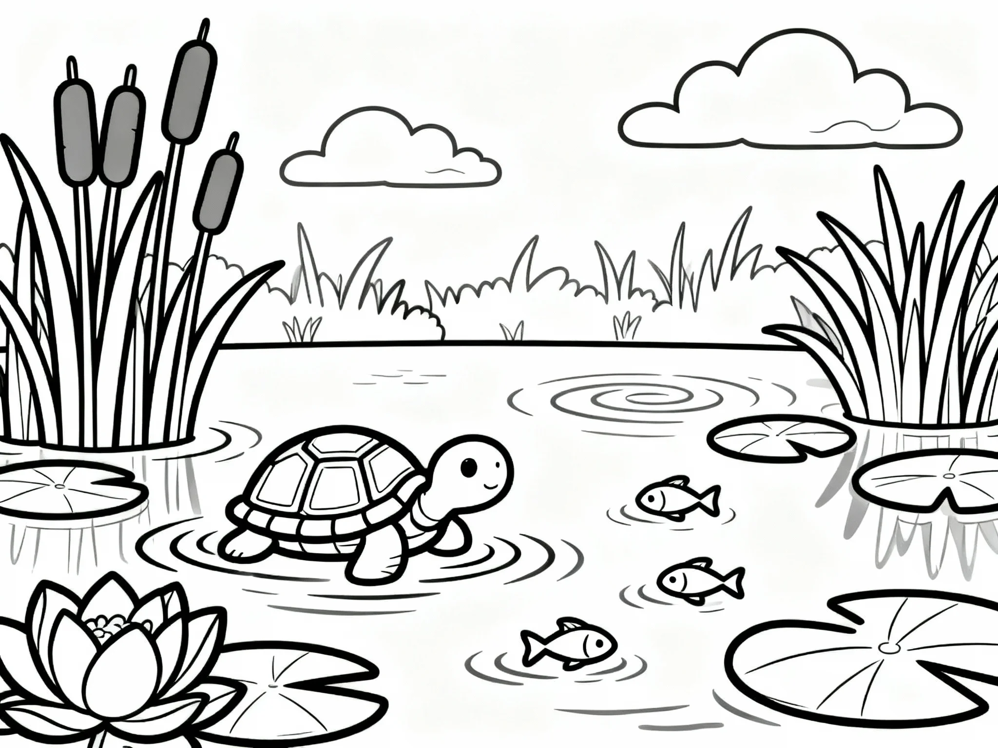 Turtle in Pond