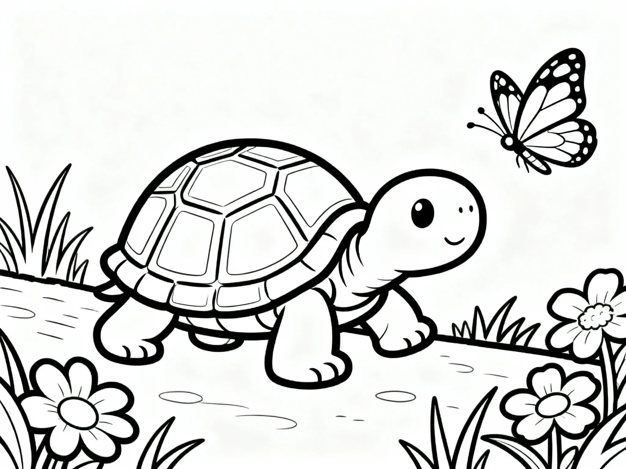 Turtle with Butterfly