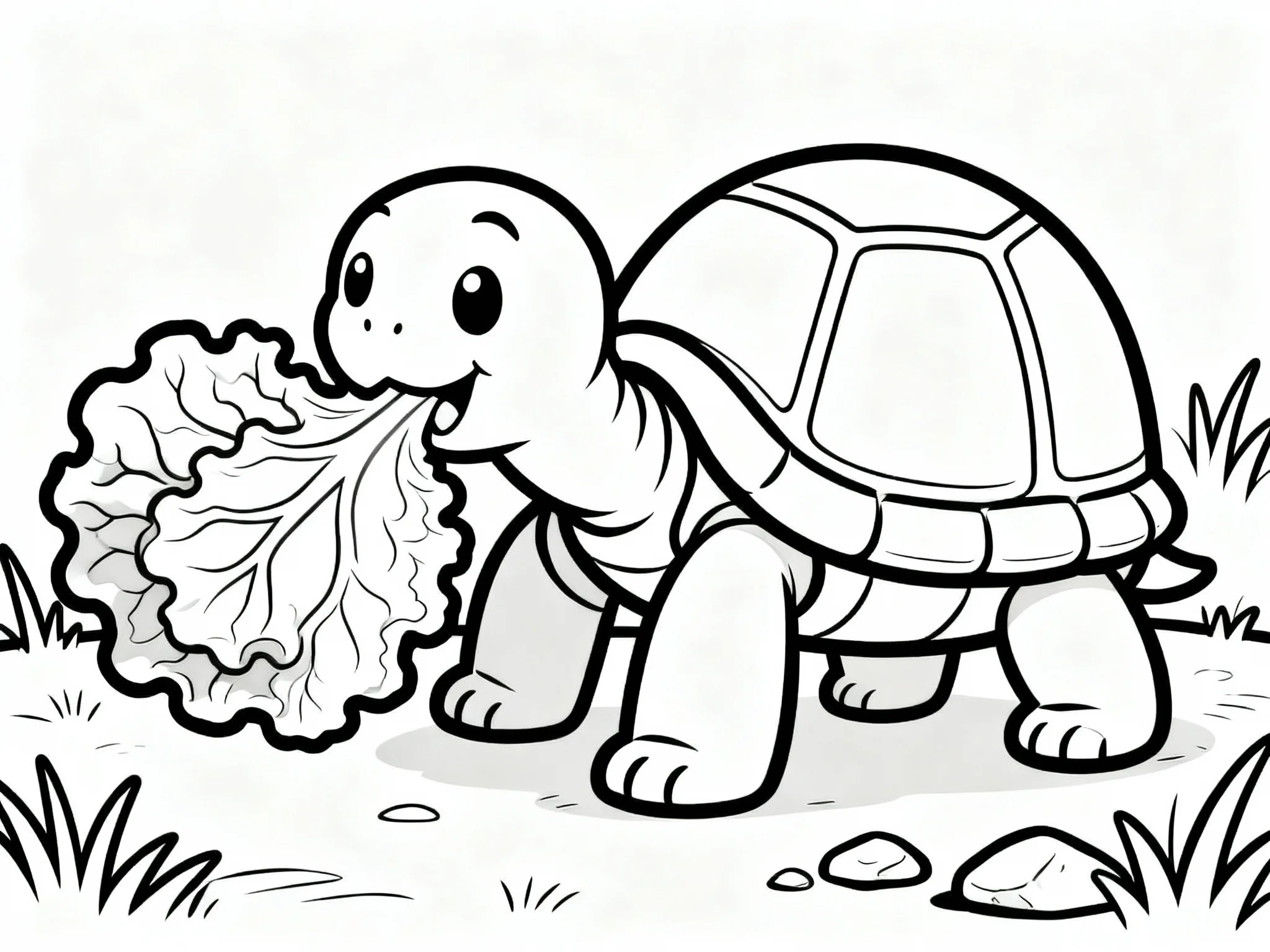 Turtle Eating Lettuce