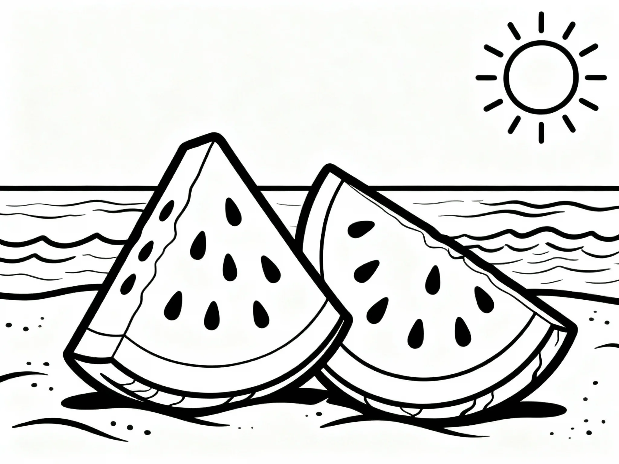 Watermelon coloring page preview
